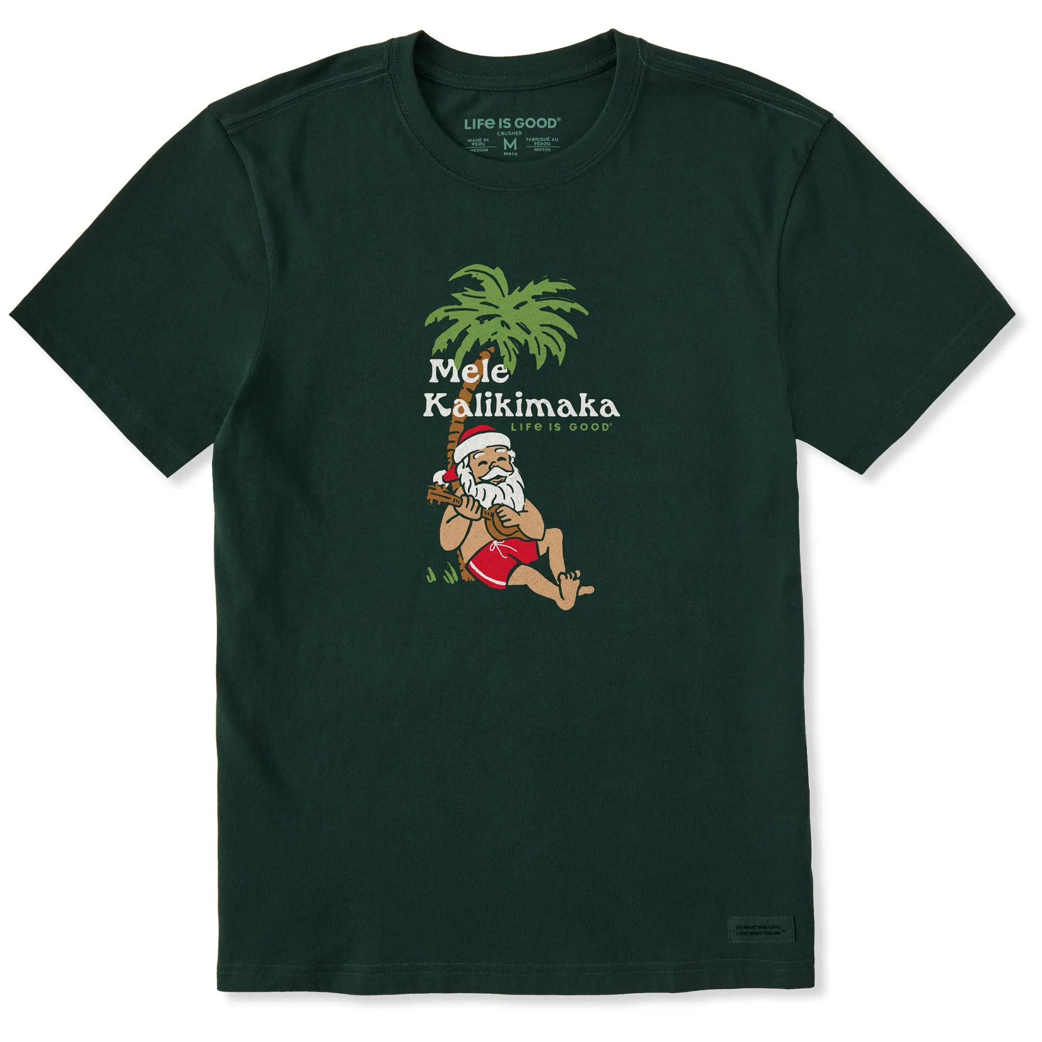Men's Mele Kalikimaka Uke Short Sleeve Crusher Tee sold by Life is Good