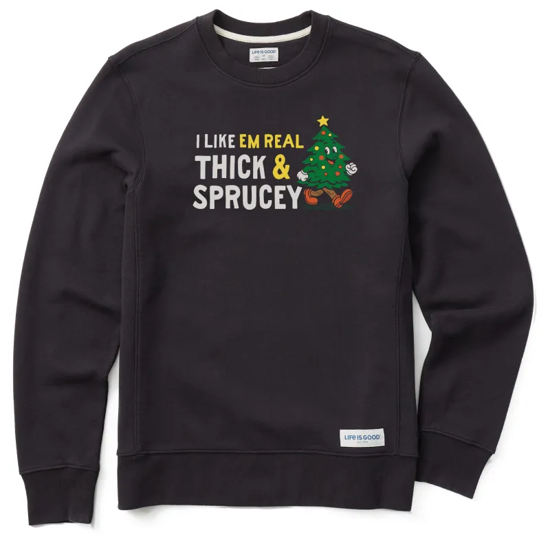 Men's Thick and Sprucey Simply True Fleece Crew sold by Life is Good