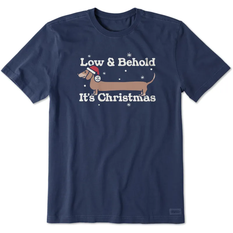 Men's Low and Behold Christmas Short Sleeve Crusher Tee sold by Life is Good