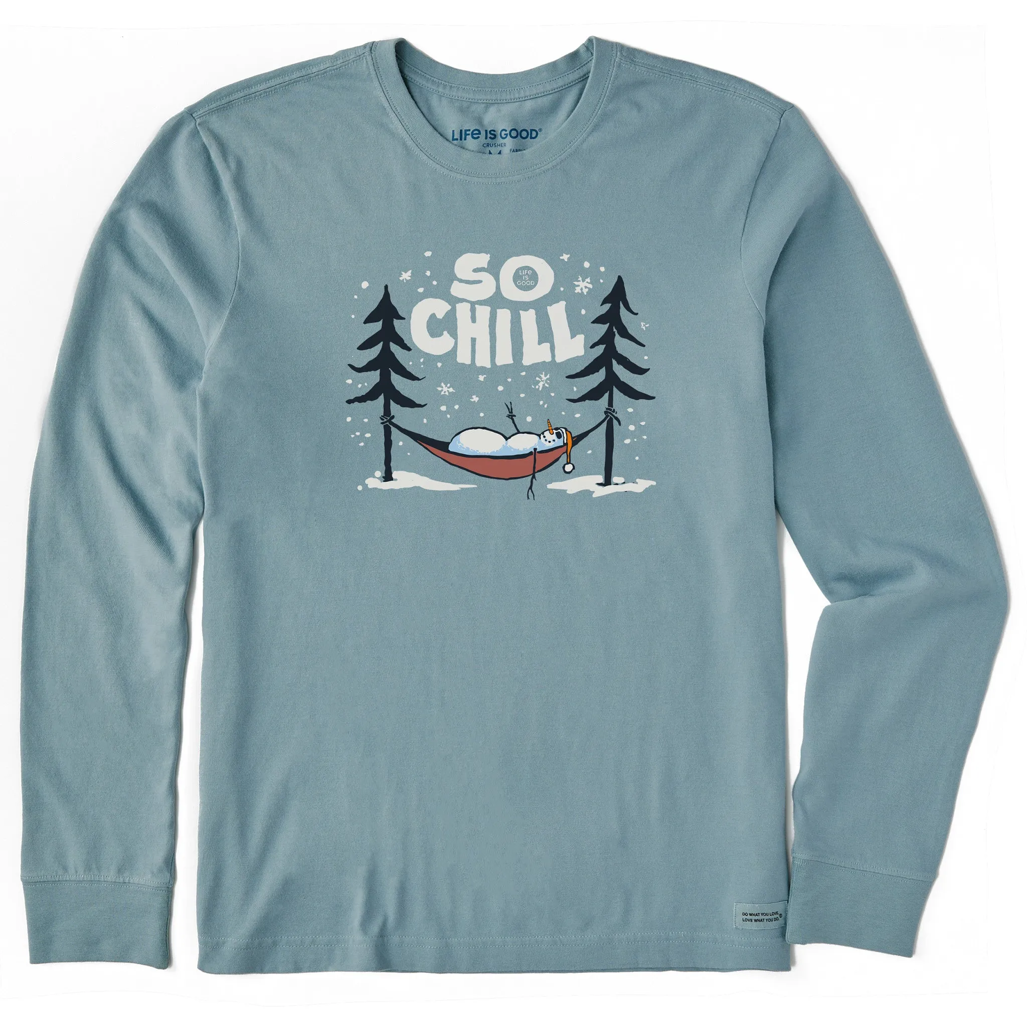 Men's So Chill Snowman Long Sleeve Crusher Tee sold by Life is Good