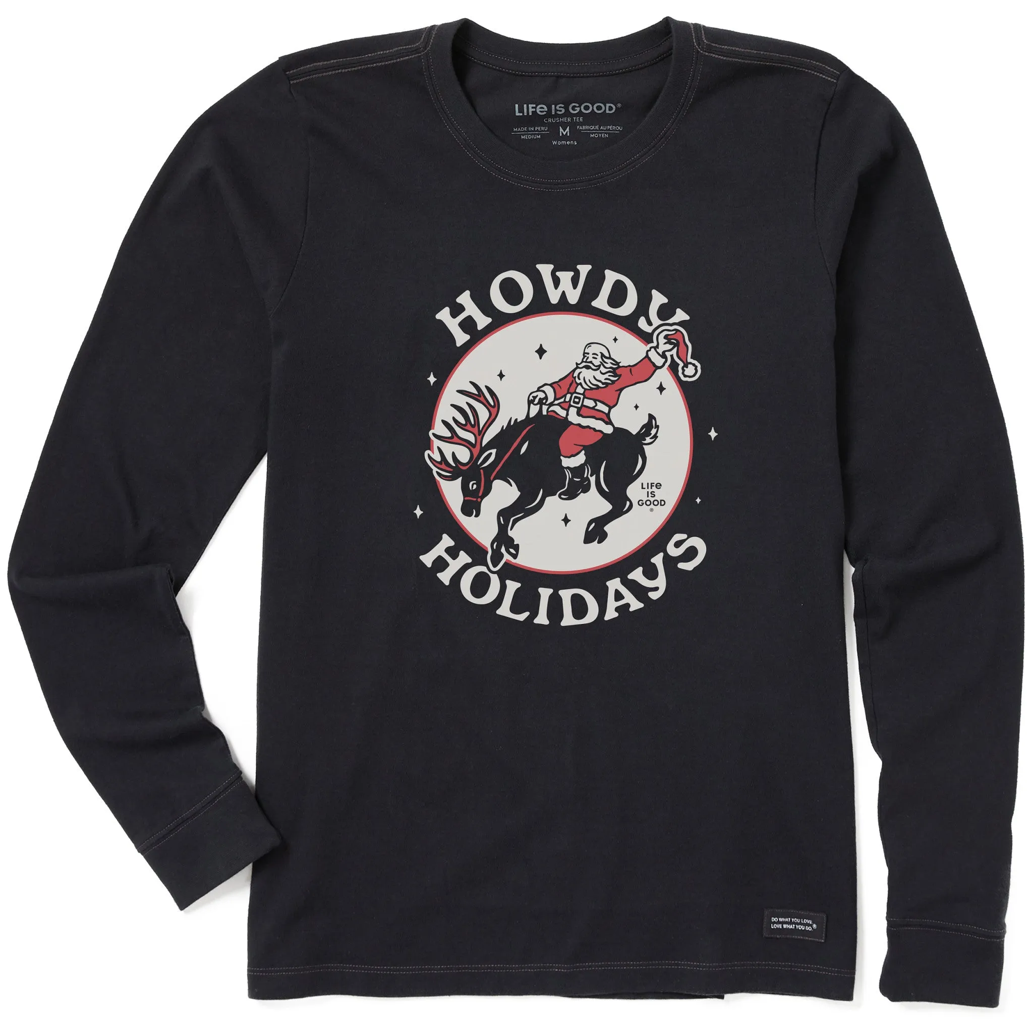 Women's Howdy Holidays Long Sleeve Crusher Tee sold by Life is Good