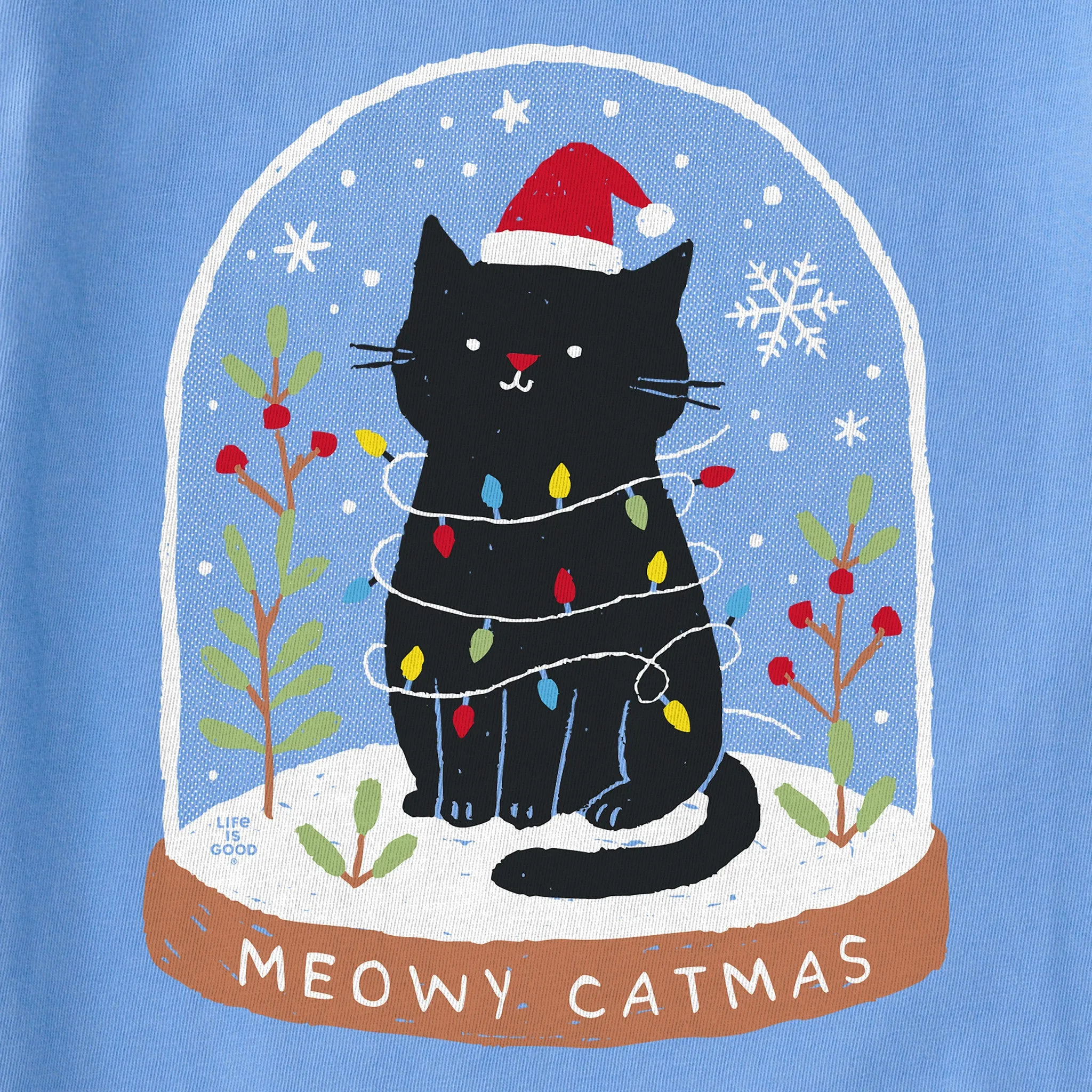Women's Meowy Catmas Snowglobe Long Sleeve Crusher Tee sold by Life is Good product image thumbnail 2