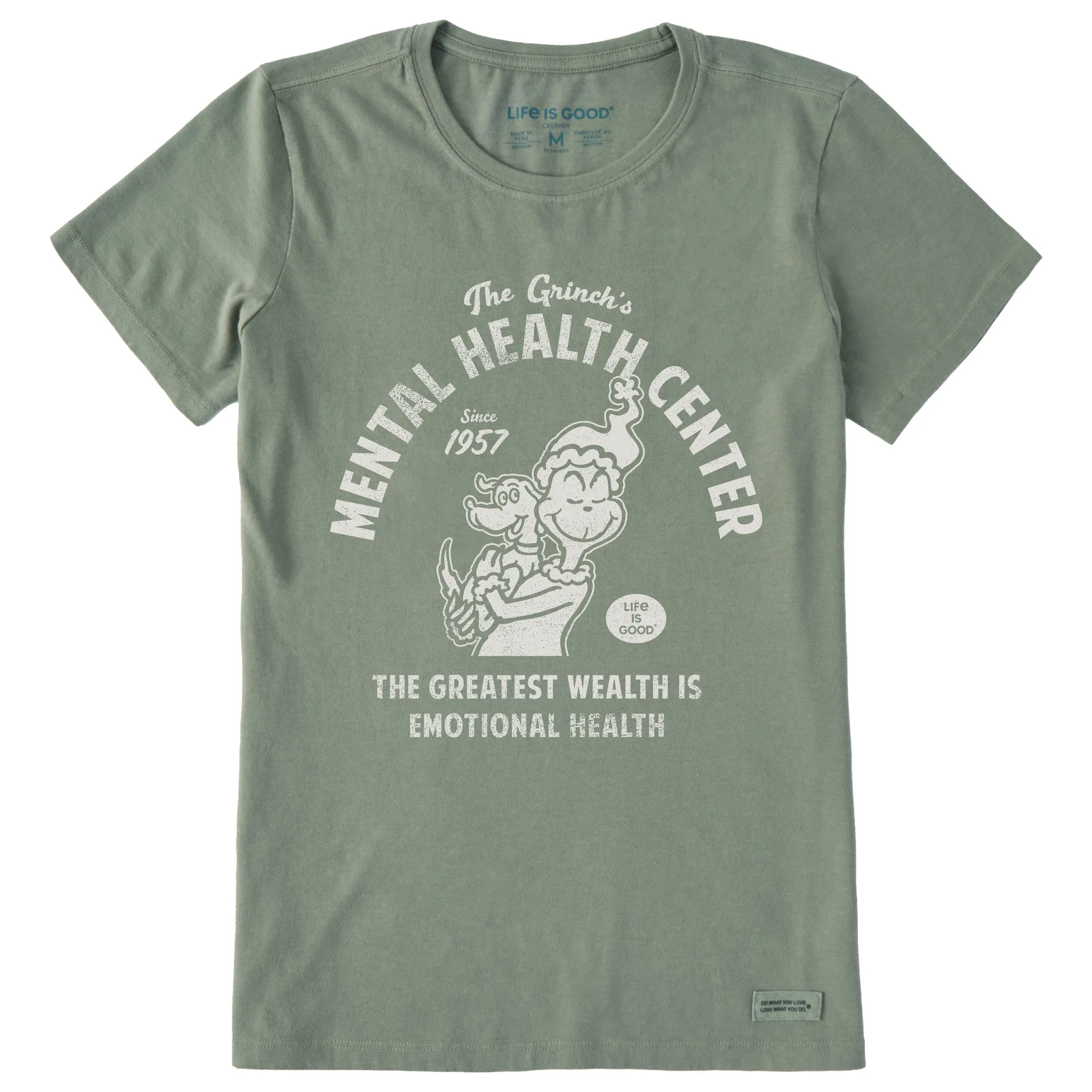 Women's Grinch Max Mental Health Center Short Sleeve Crusher Tee sold by Life is Good