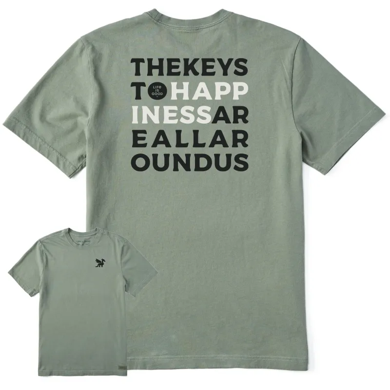 Men's Bert's Keys to Happiness Short Sleeve Crusher Tee sold by Life is Good