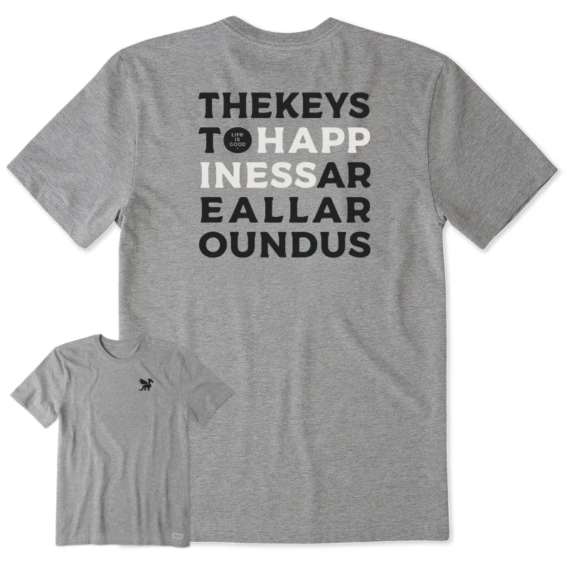 Men's Bert's Keys to Happiness Short Sleeve Crusher Tee sold by Life is Good