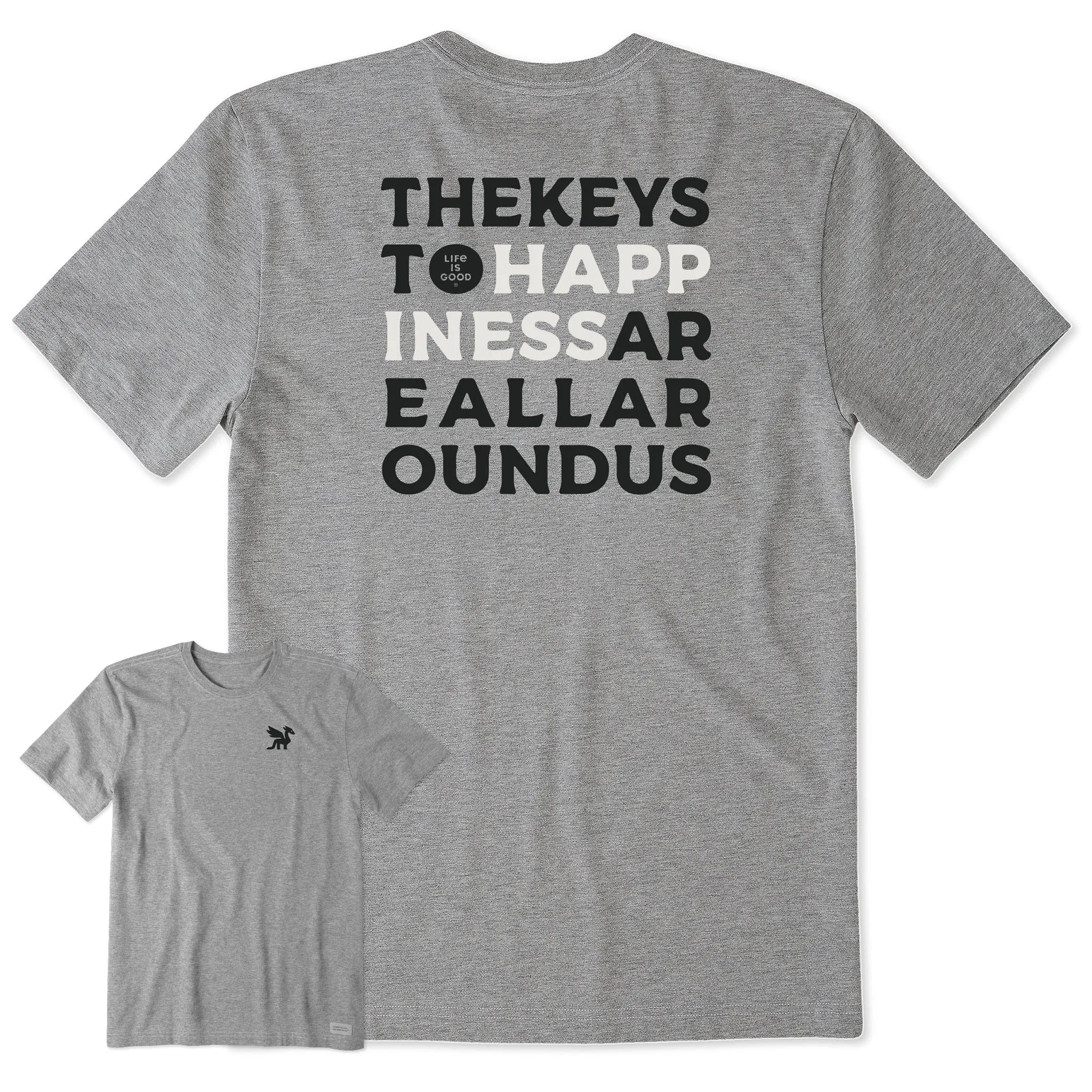 Men's Bert's Keys to Happiness Short Sleeve Crusher Tee sold by Life is Good