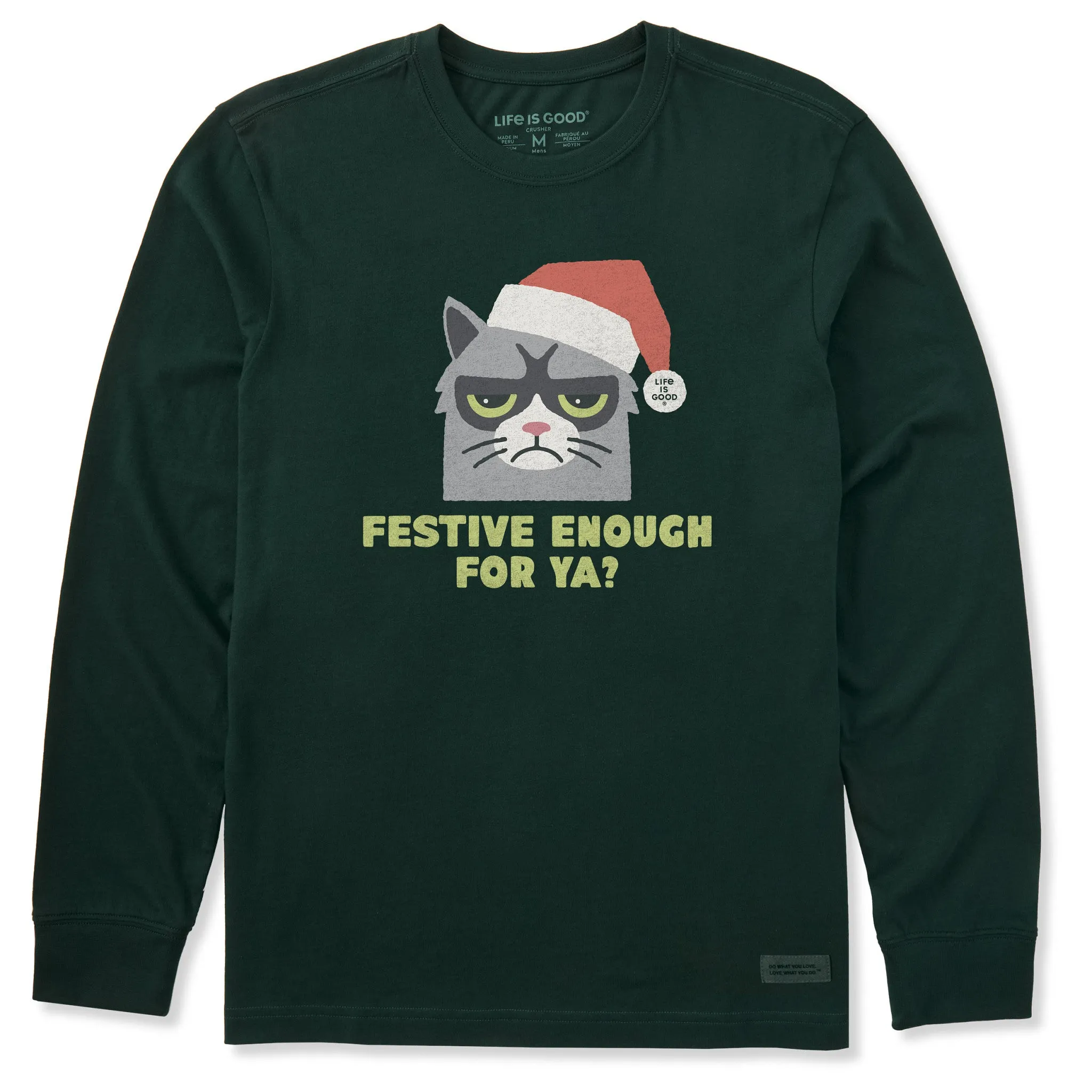 Men's Festive Enough For Ya? Long Sleeve Crusher Tee sold by Life is Good product image thumbnail 3