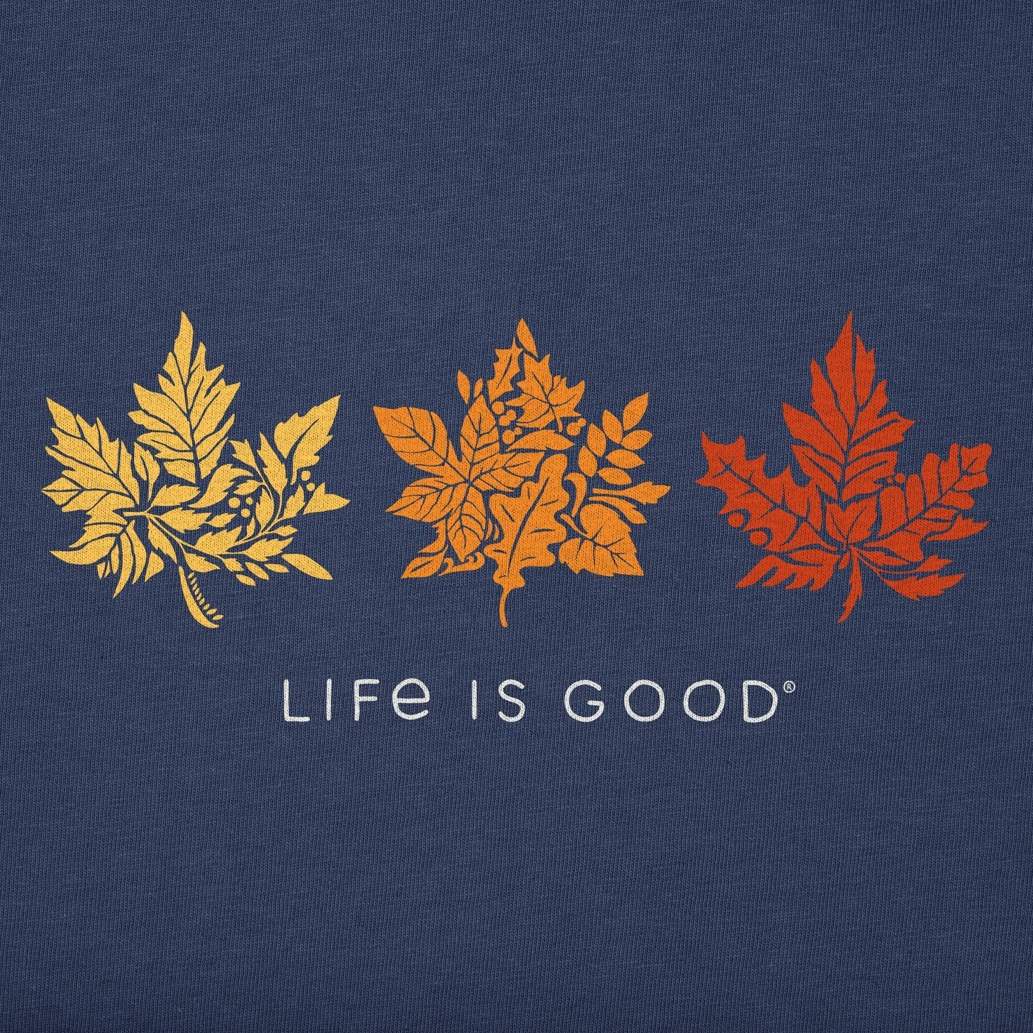 Women's Leafy Leaf Trio Long Sleeve Crusher Vee sold by Life is Good product image thumbnail 2