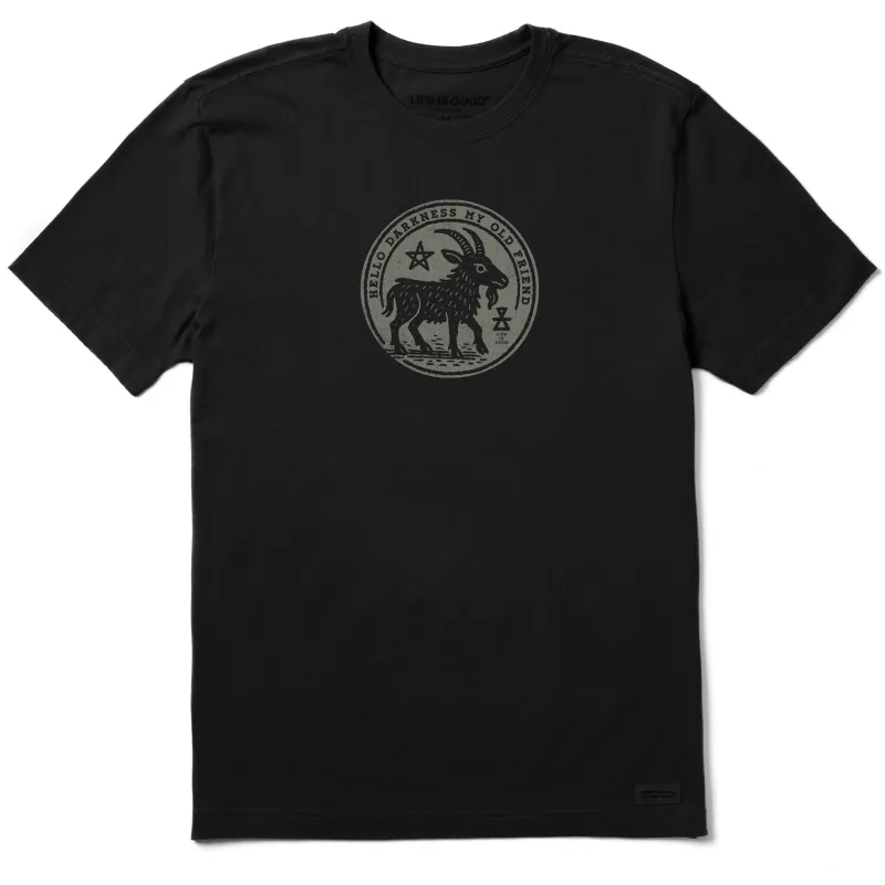 Men's Hello Darkness Goat Short Sleeve Crusher Tee sold by Life is Good