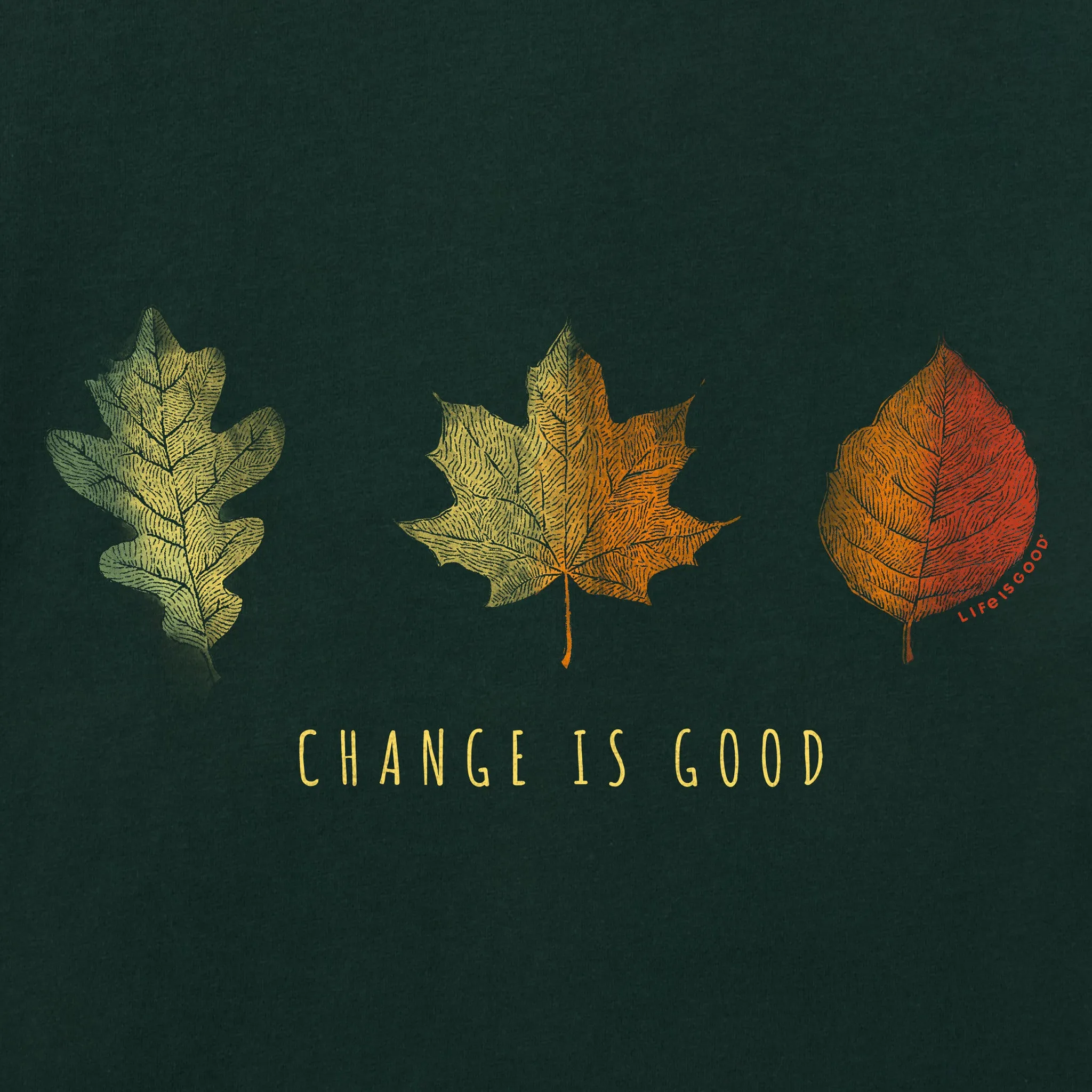 Women's Change is Good Leafs Long Sleeve Crusher Vee sold by Life is Good product image thumbnail 2