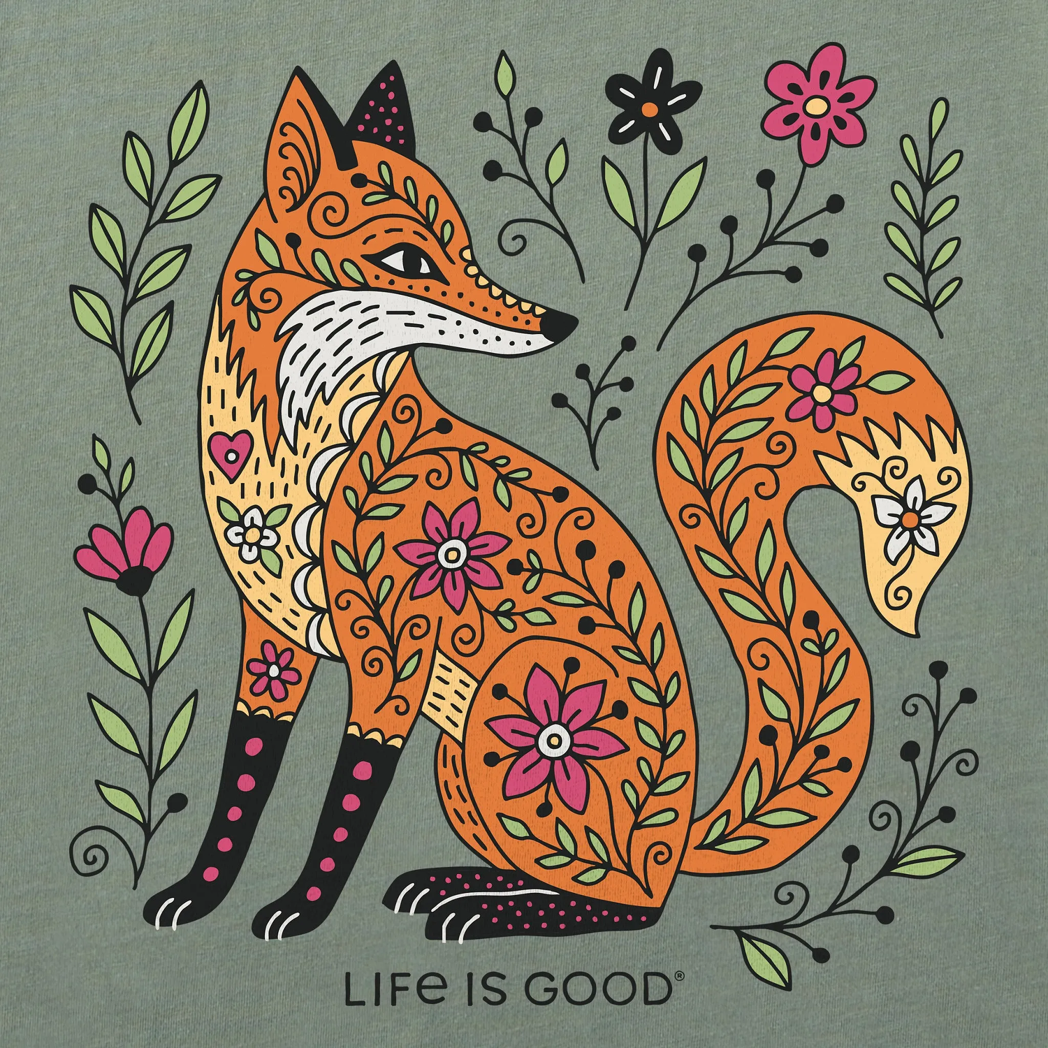 Women's Patchwork Fox Short Sleeve Crusher Tee sold by Life is Good product image thumbnail 2