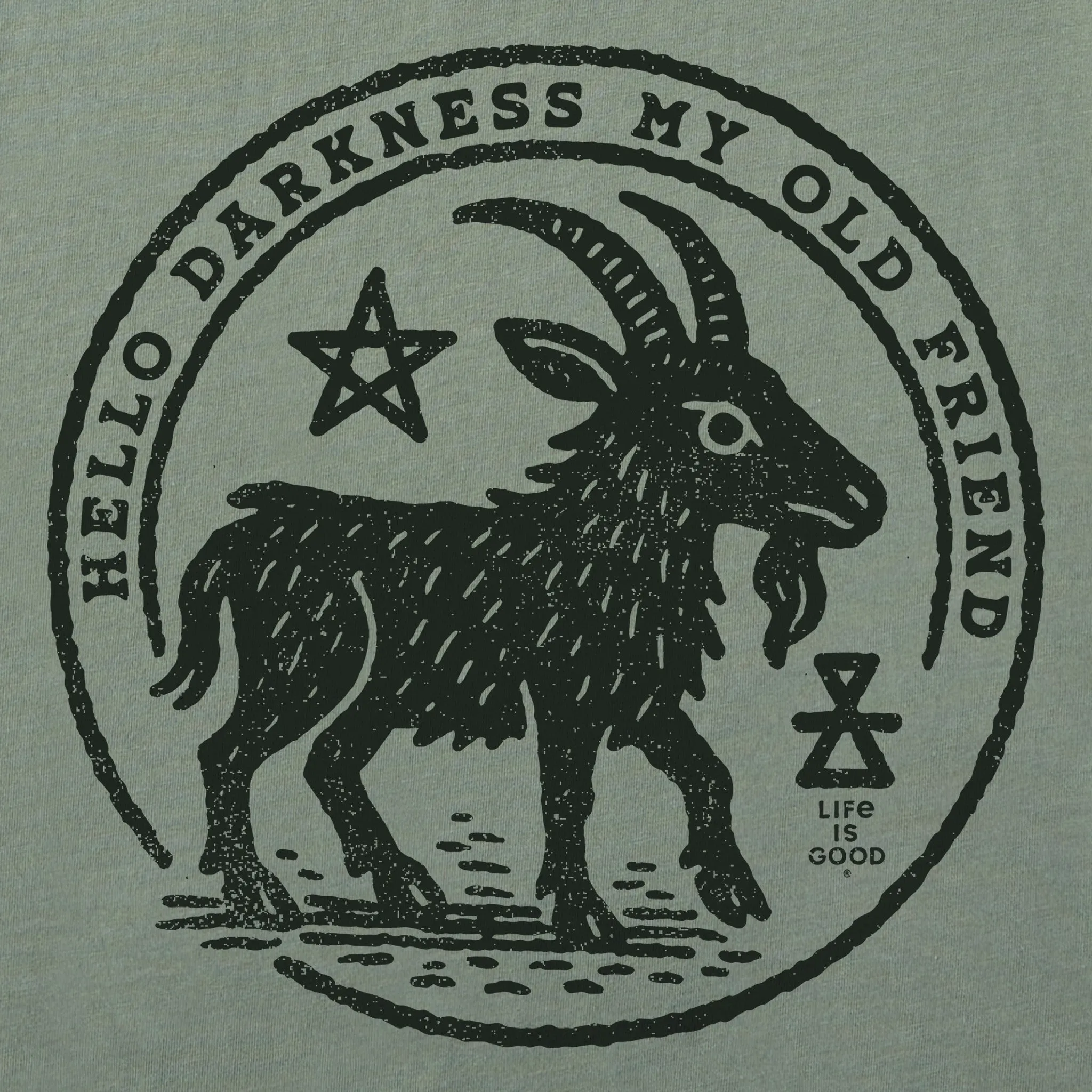 Women's Hello Darkness Goat Short Sleeve Crusher Boxy Tee sold by Life is Good product image thumbnail 2