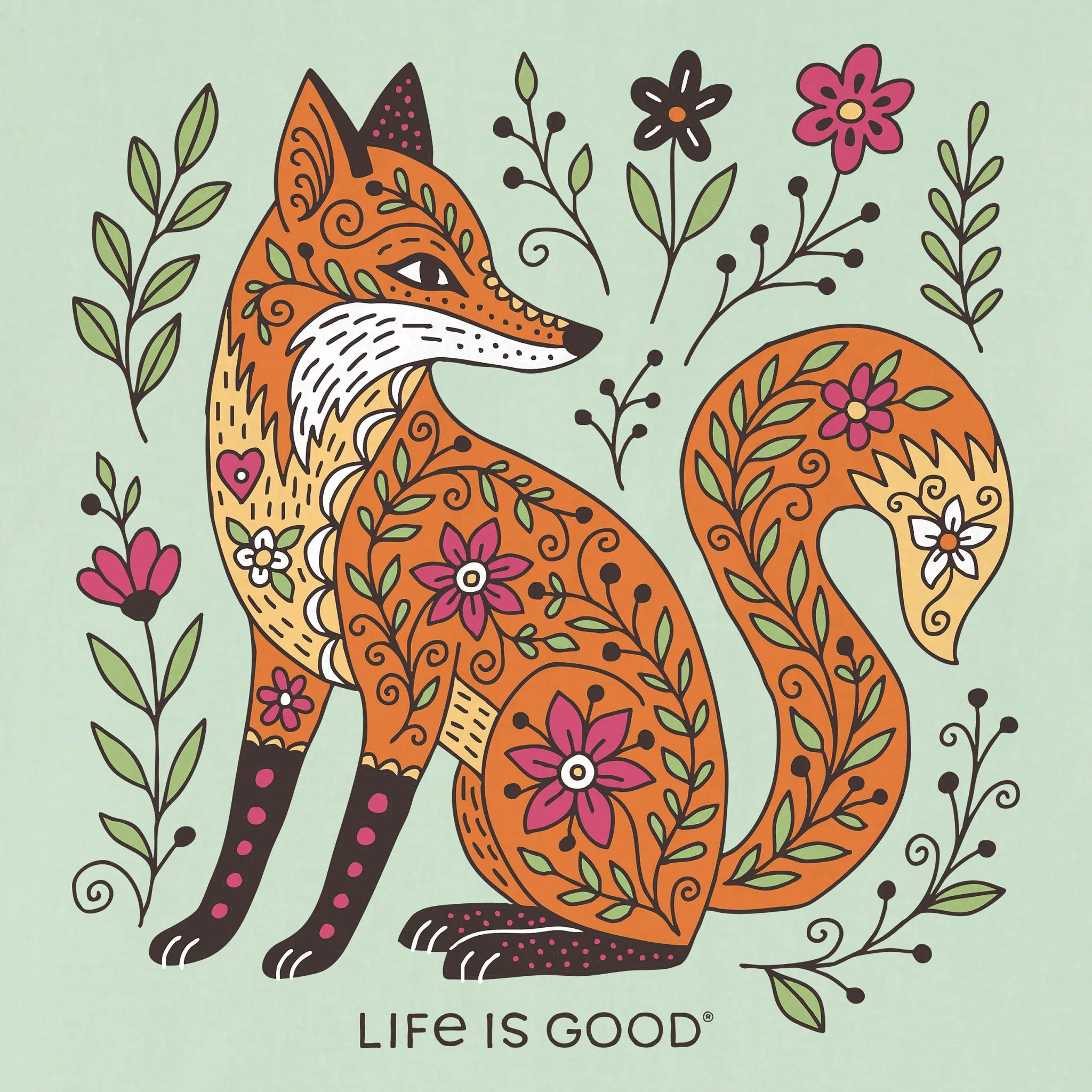 Women's Patchwork Fox Short Sleeve Crusher Boxy Tee sold by Life is Good product image thumbnail 2