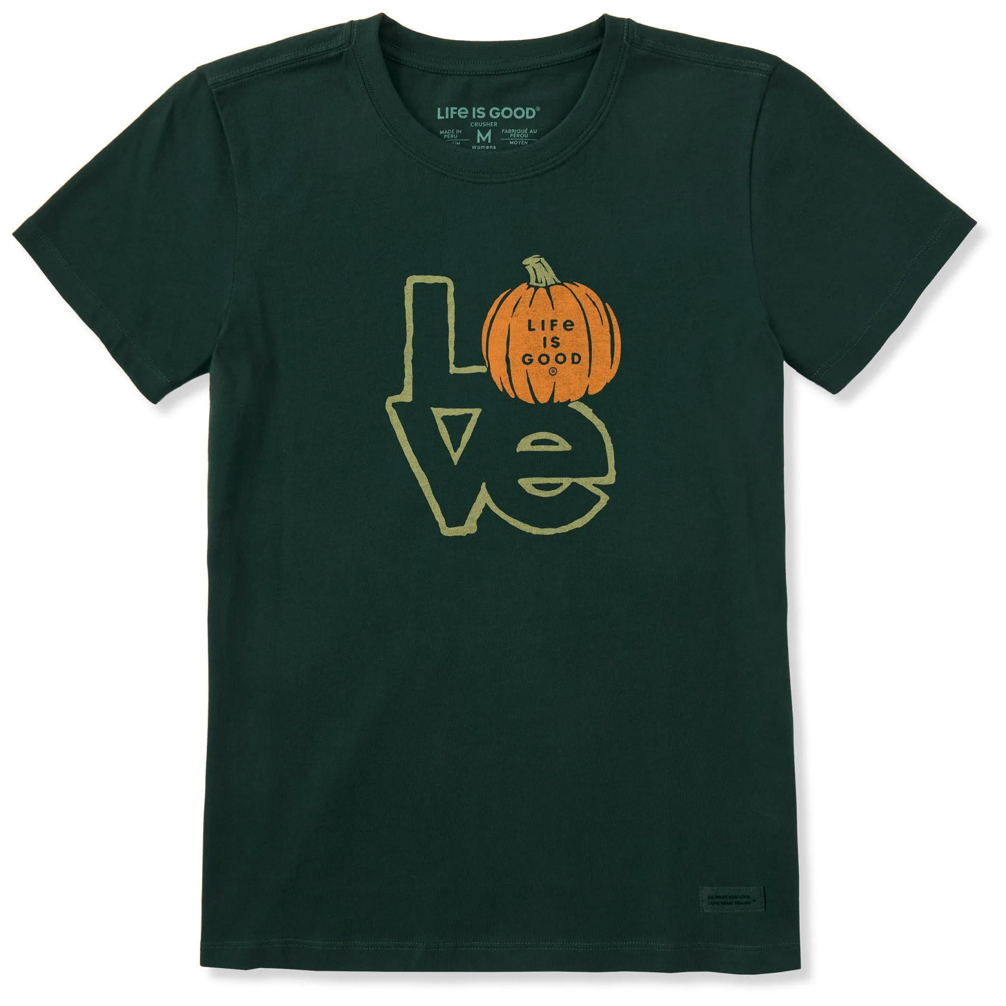 Women's Pumpkin Love Stack Short Sleeve Crusher Tee sold by Life is Good