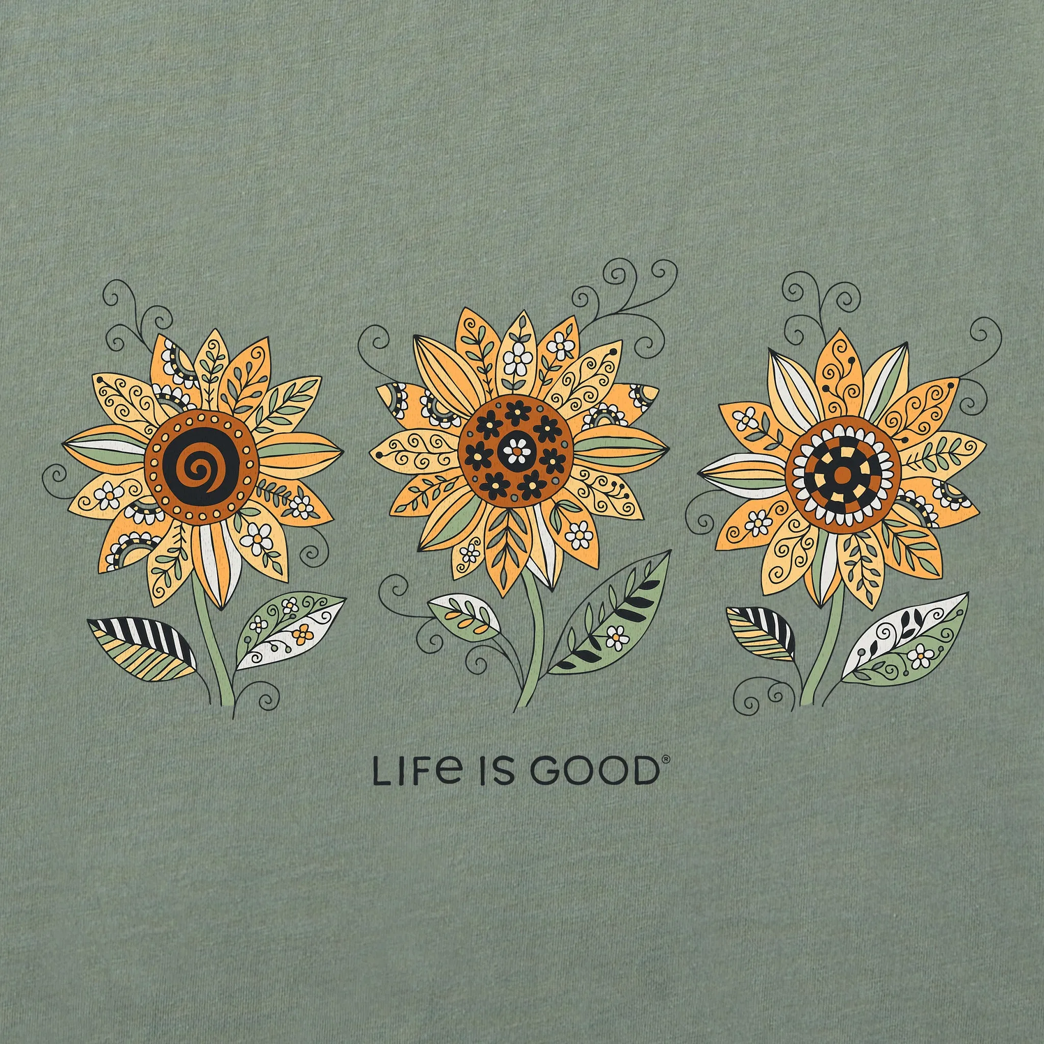 Women's Patchwork Sunflower Trio Simply True Fleece Hoodie sold by Life is Good product image thumbnail 2