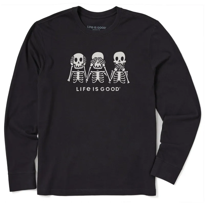 Men's Hear No Skeletons Long Sleeve Crusher Tee sold by Life is Good