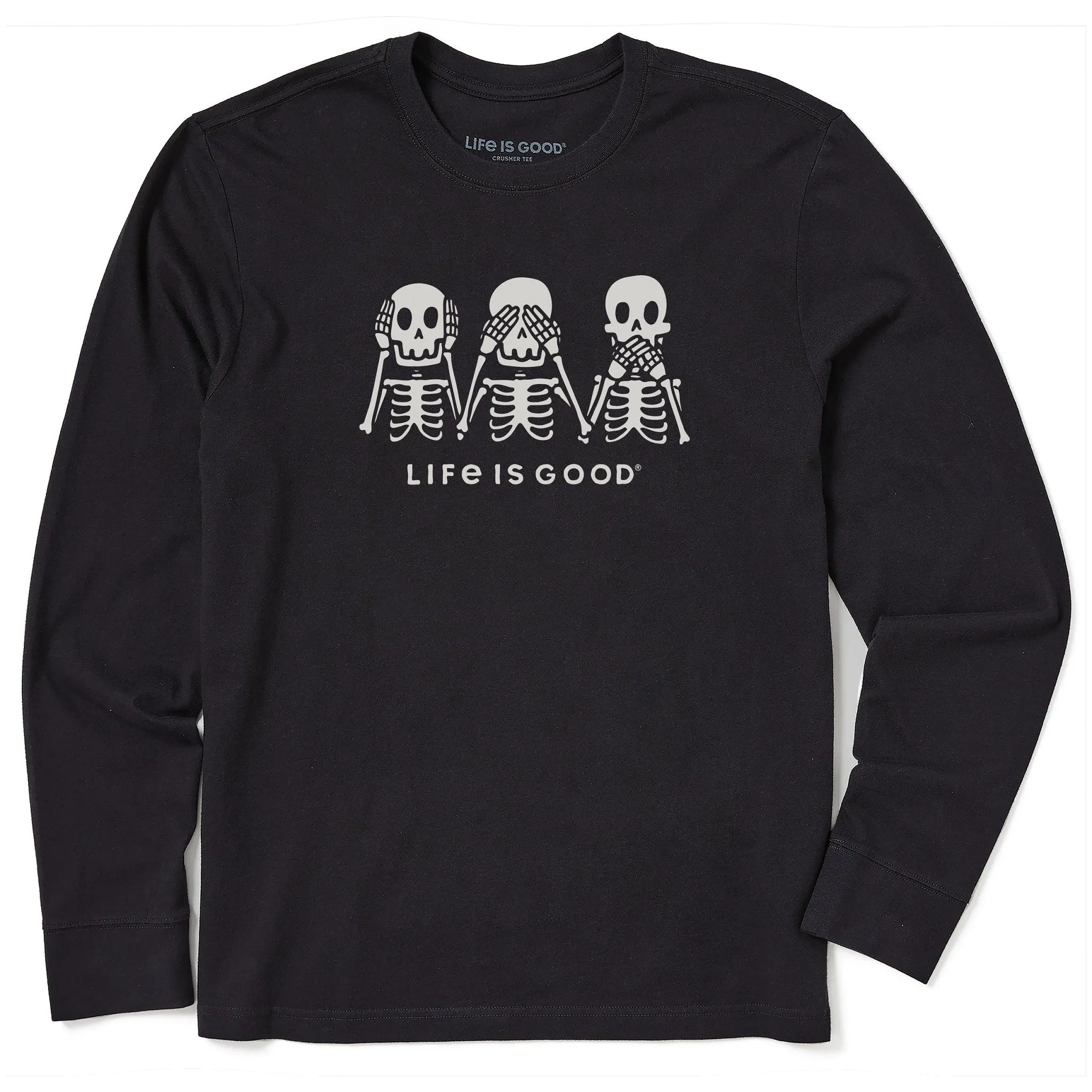 Men's Hear No Skeletons Long Sleeve Crusher Tee sold by Life is Good