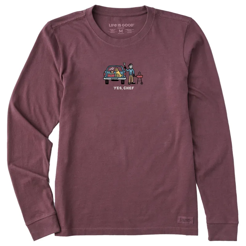 Women's Yes, Chef Long Sleeve Crusher Tee sold by Life is Good