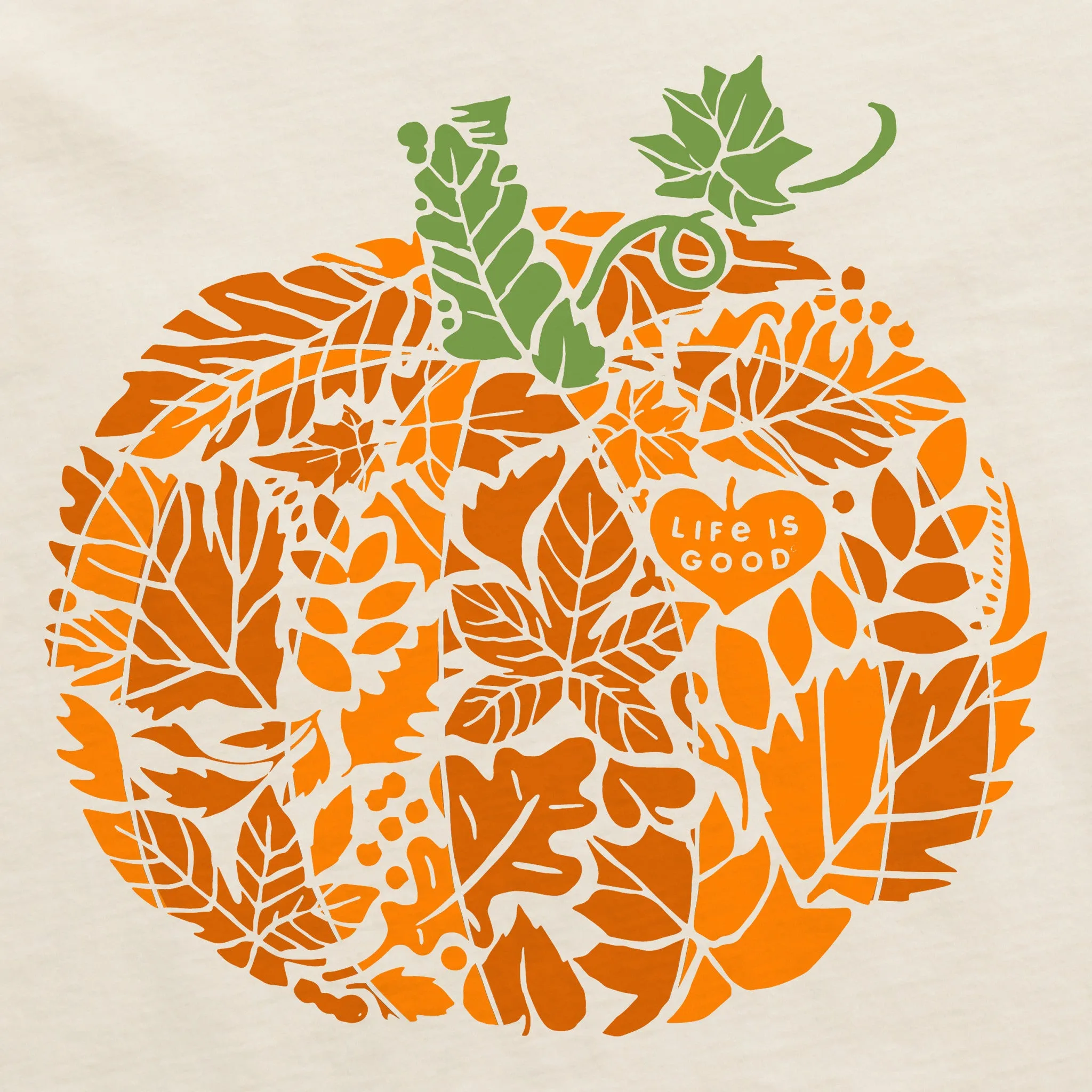 Women's Leafy Pumpkin Long Sleeve Crusher Tee sold by Life is Good product image thumbnail 2