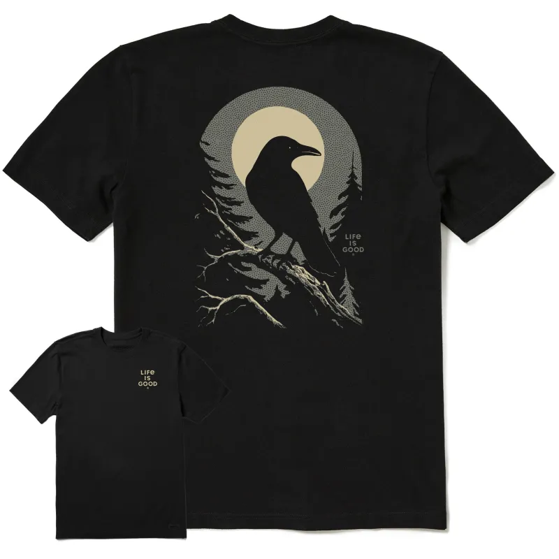 Men's Moonlight Crow Short Sleeve Crusher Tee sold by Life is Good