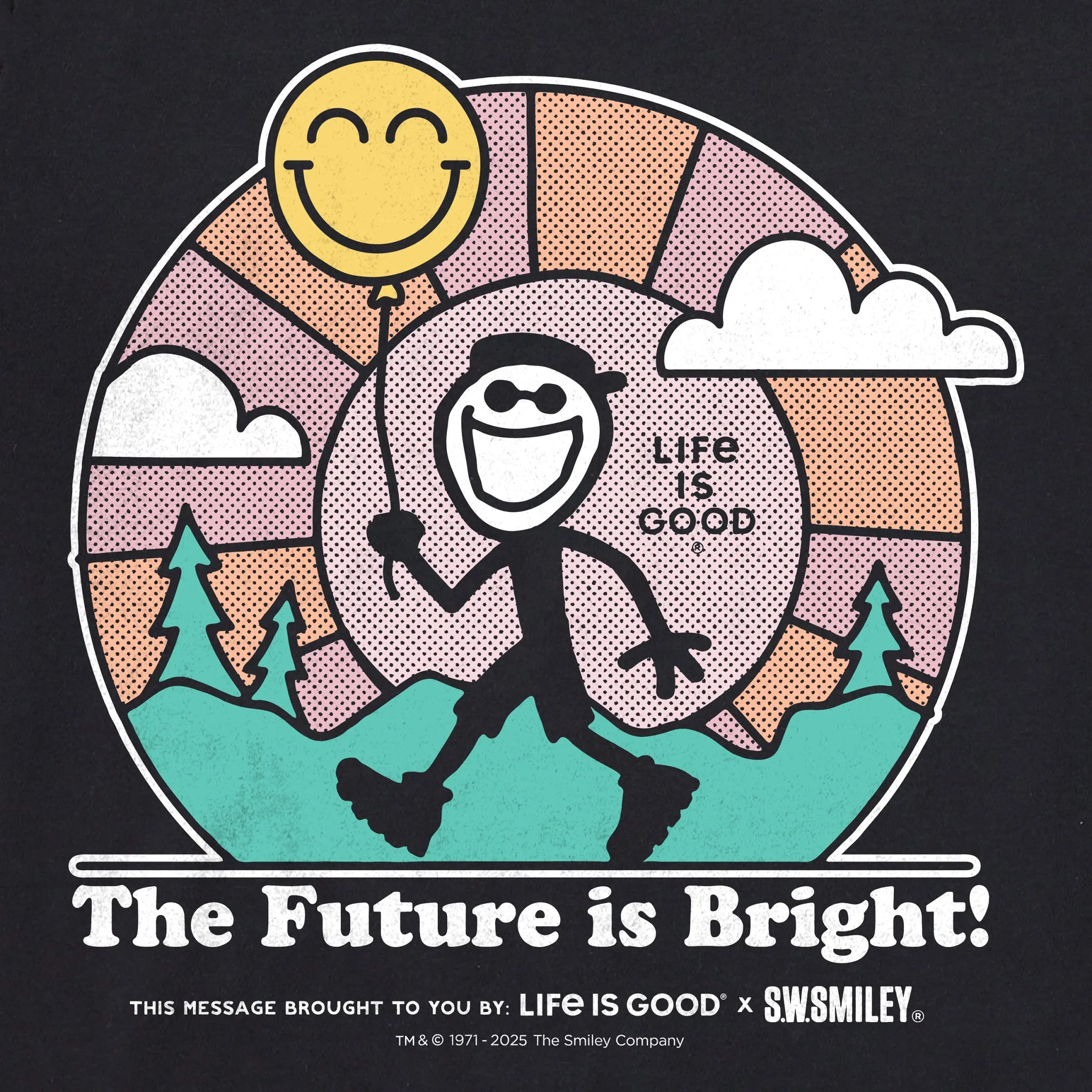 Men's LIG x S.W.Smiley Bright Future Short Sleeve Crusher Tee sold by Life is Good product image thumbnail 4