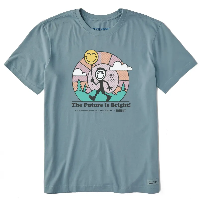 Men's LIG x S.W.Smiley Bright Future Short Sleeve Crusher Tee sold by Life is Good