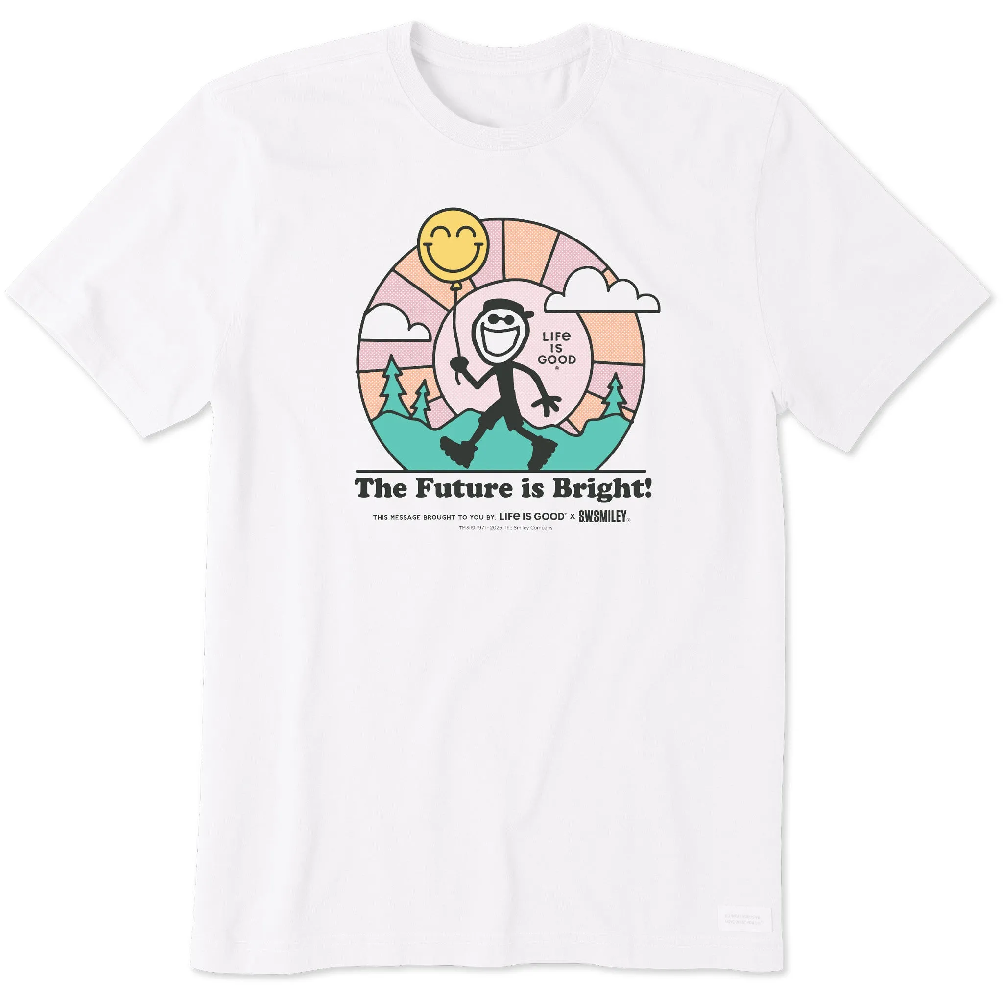 Men's LIG x S.W.Smiley Bright Future Short Sleeve Crusher Tee sold by Life is Good product image thumbnail 5