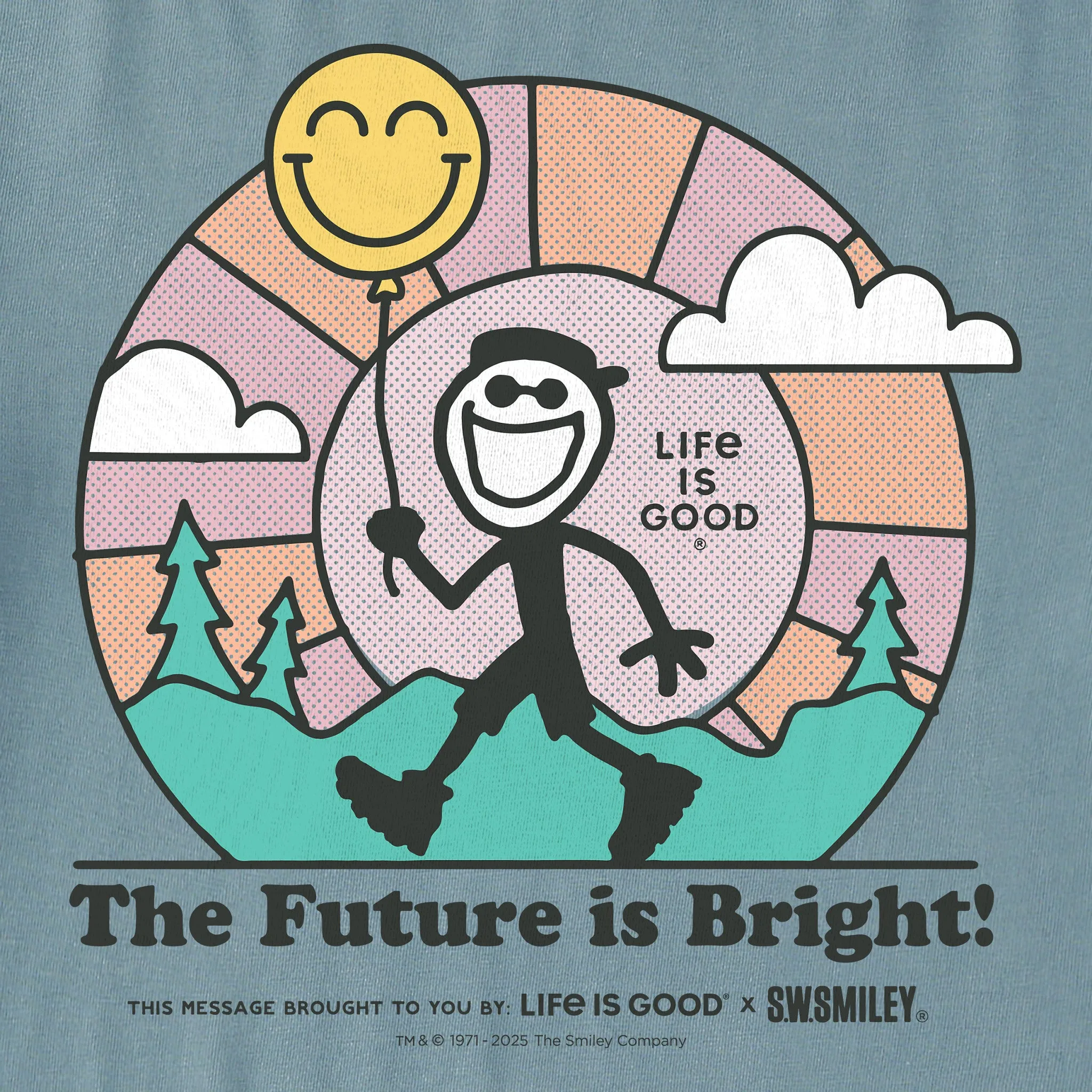 Women's LIG x S.W.Smiley Bright Future Long Sleeve Crusher Boxy Tee sold by Life is Good product image thumbnail 2