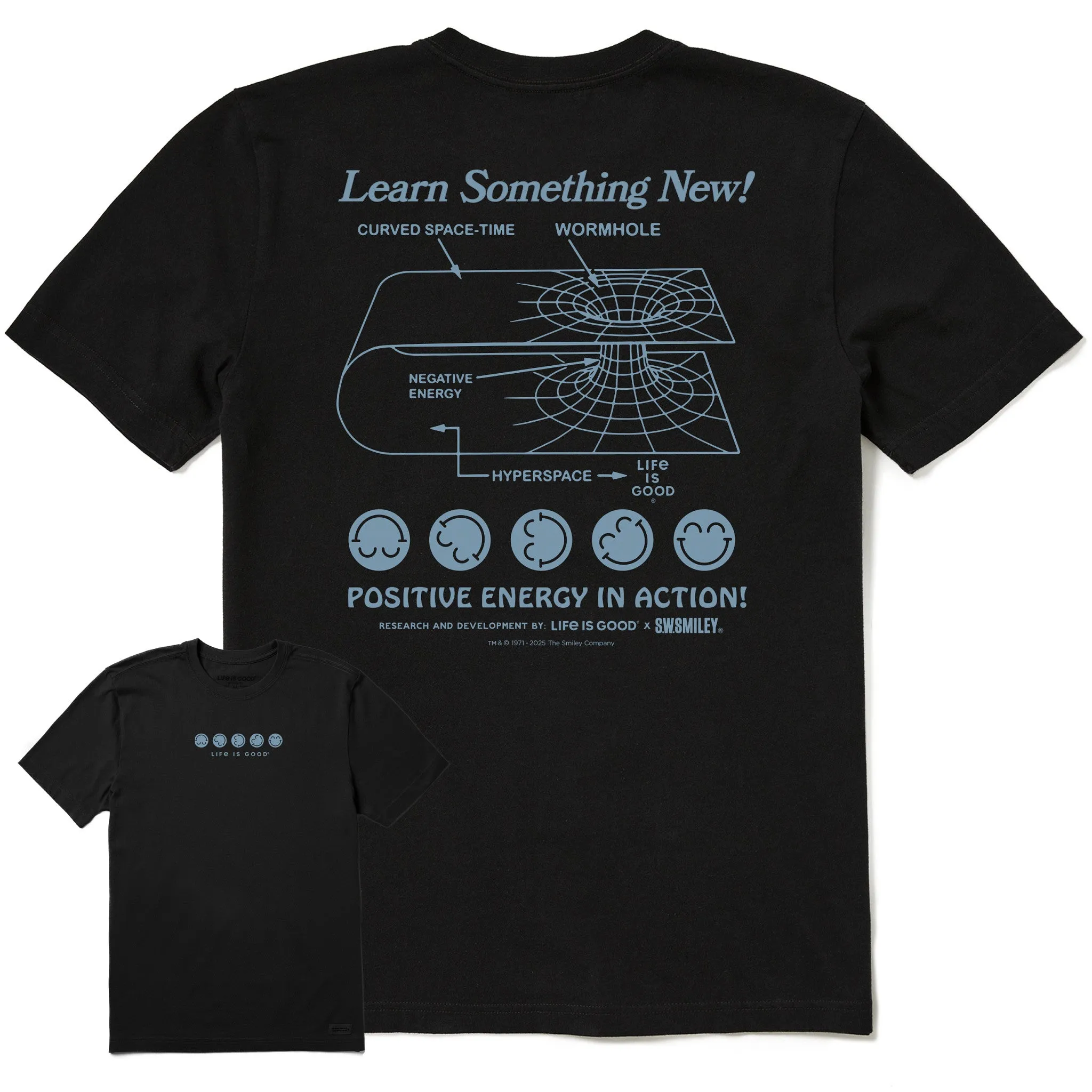 Men's LIG x S.W.Smiley Learn Something New! Short Sleeve Crusher Tee sold by Life is Good product image thumbnail 4