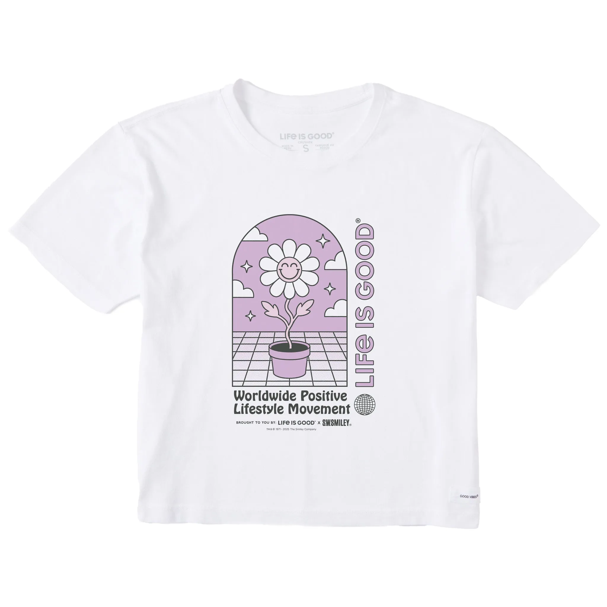Women's LIG x S.W.Smiley Happy Plant Short Sleeve Crusher Boxy Tee sold by Life is Good product image thumbnail 3