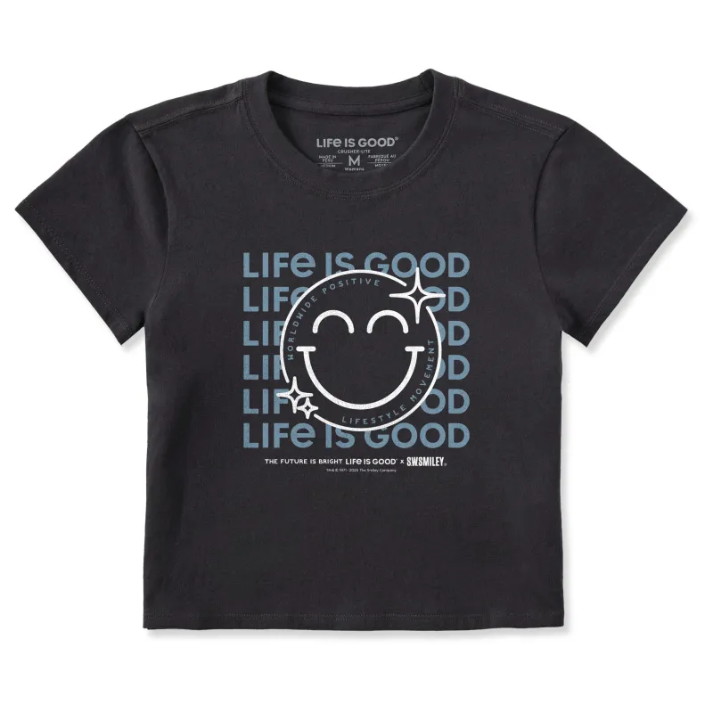 Women's LIG x S.W.Smiley Sparkle Crusher-LITE Shrunken Tee sold by Life is Good