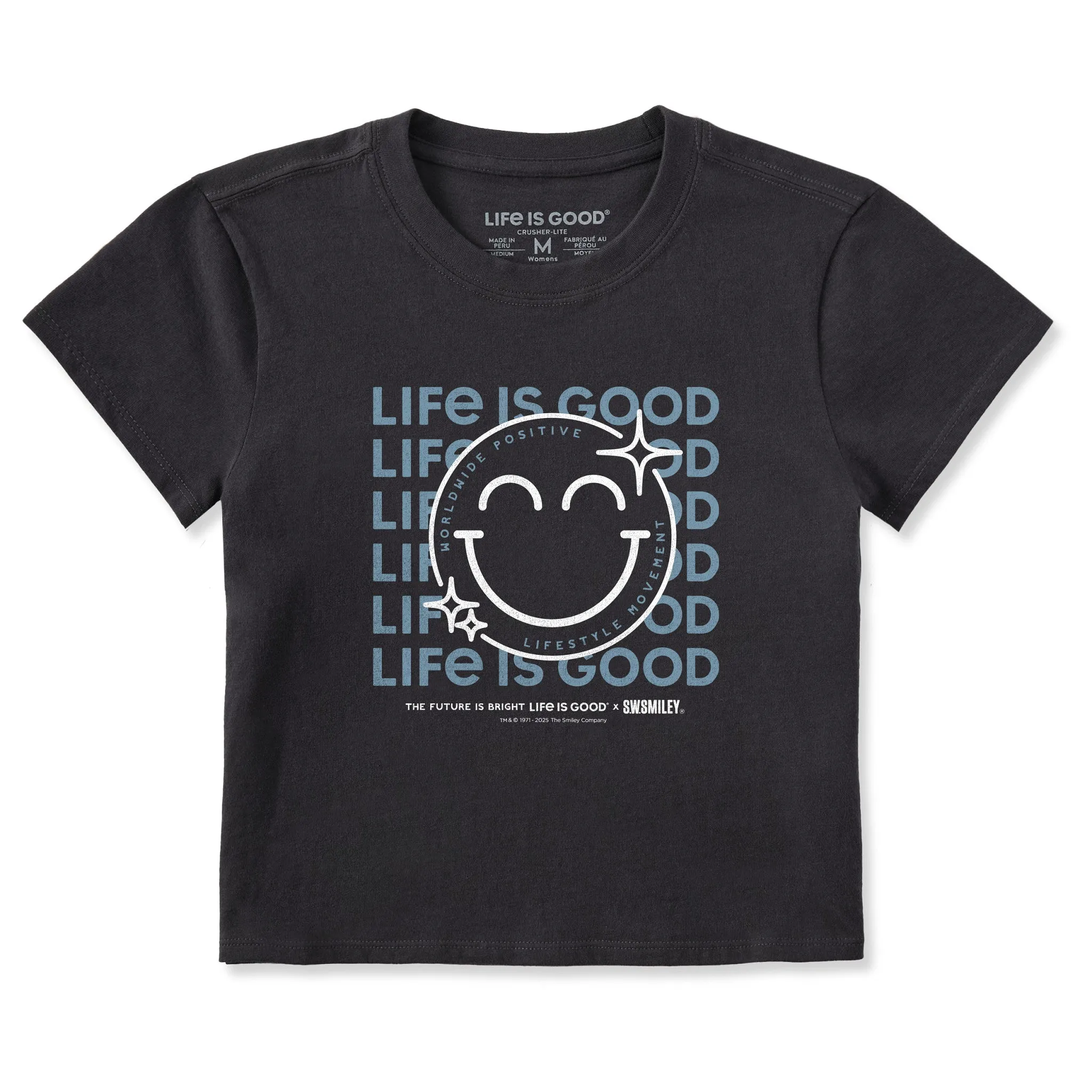Women's LIG x S.W.Smiley Sparkle Crusher-LITE Shrunken Tee sold by Life is Good