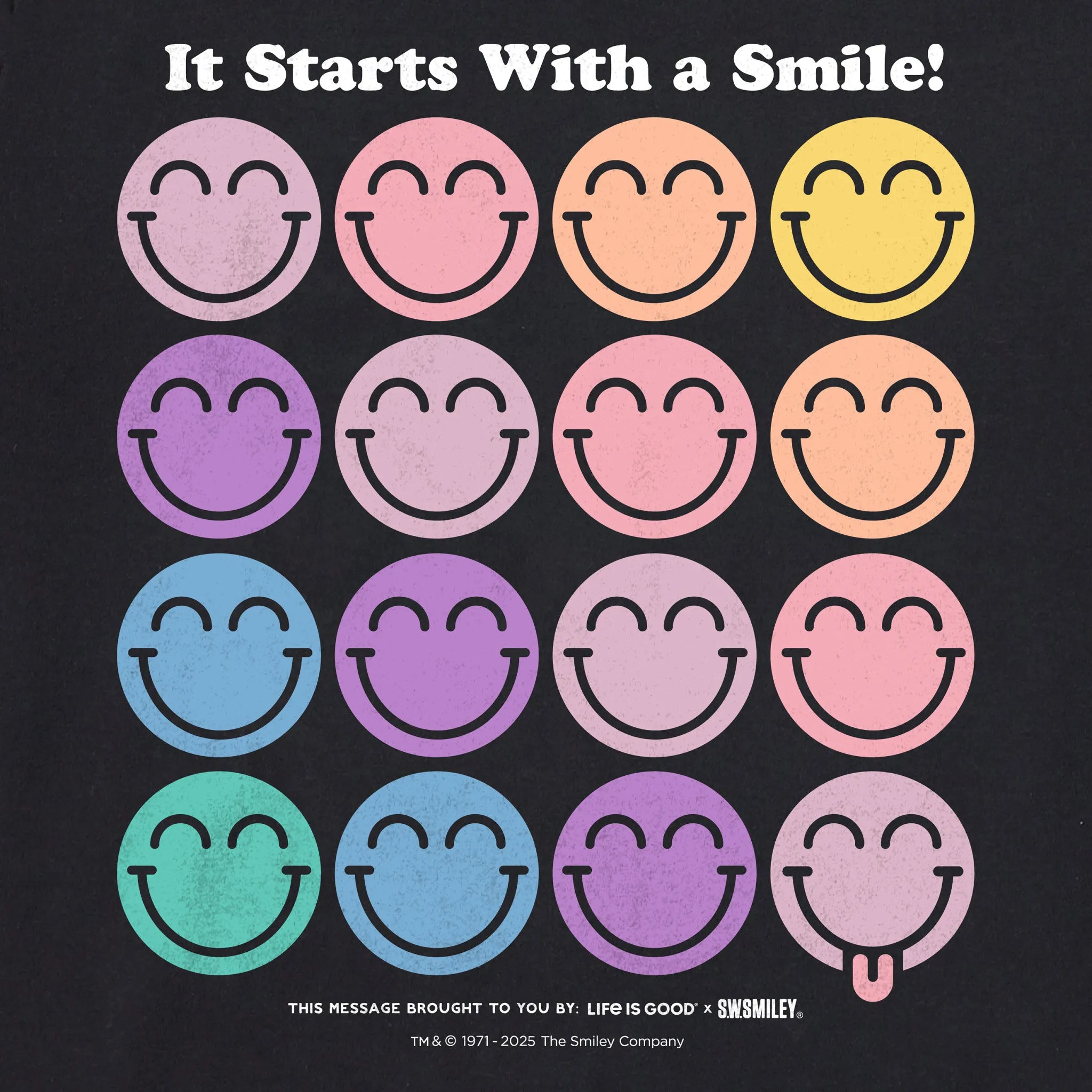 Women's LIG x S.W.Smiley Grid Long Sleeve Crusher Boxy Tee sold by Life is Good product image thumbnail 2