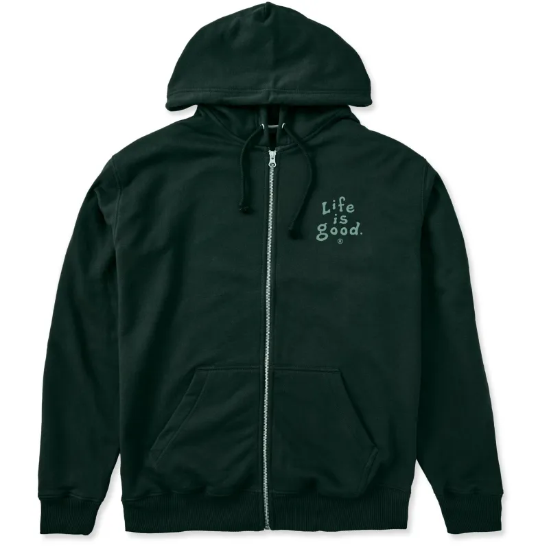 Men's LIG Vintage Stack Good Vibes Fleece Zip Hoodie sold by Life is Good