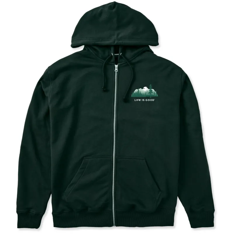 Men's Evergreen Silhouette Good Vibes Fleece Zip Hoodie sold by Life is Good