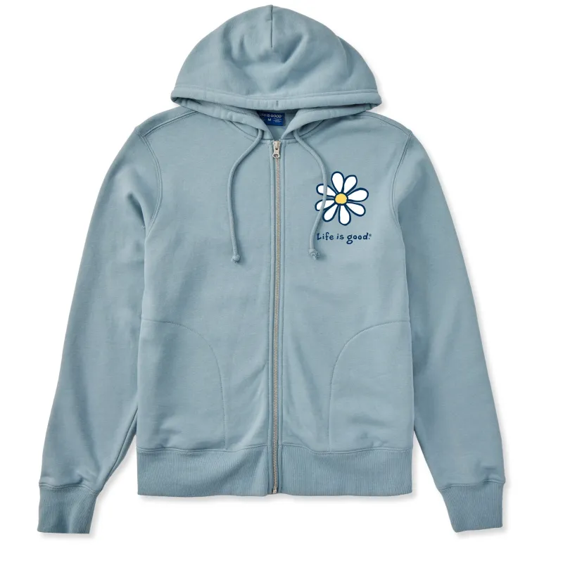 Women's LIG Daisy Good Vibes Fleece Zip Hoodie sold by Life is Good