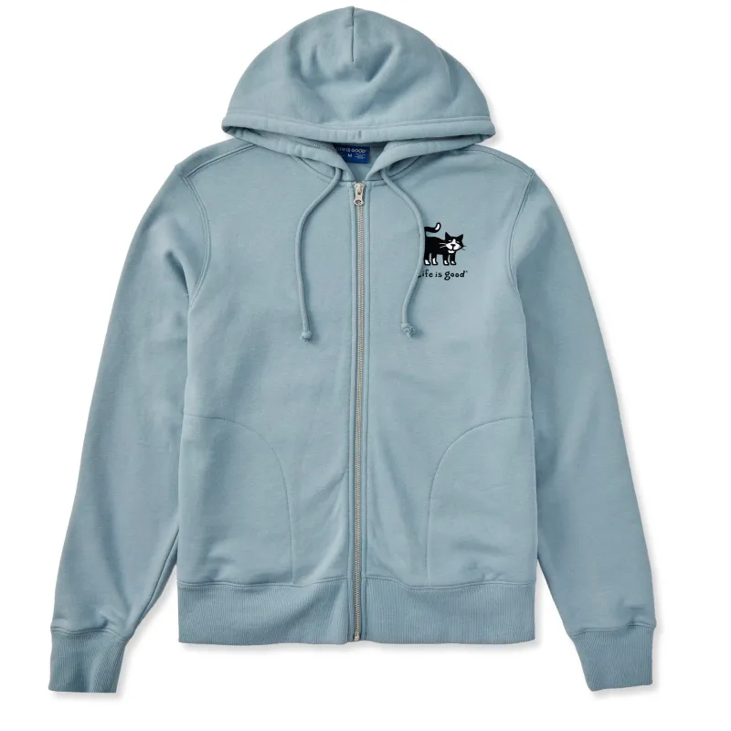 Women's Tuxedo Al Mini Good Vibes Fleece Zip Hoodie sold by Life is Good
