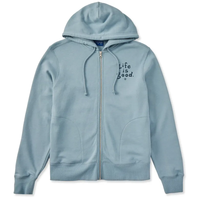 Women's LIG Vintage Stack Good Vibes Fleece Zip Hoodie sold by Life is Good