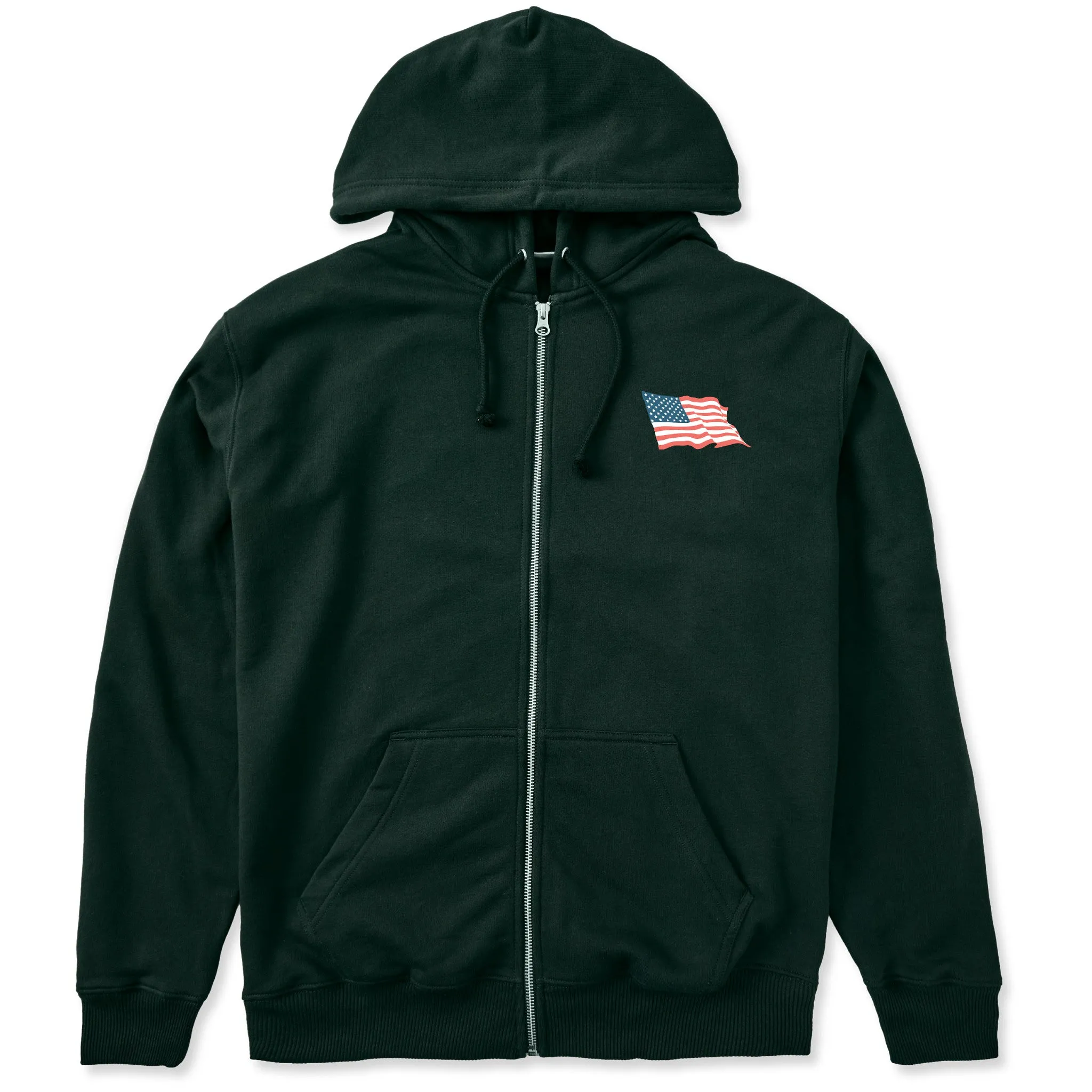 Men's Waving Flag Good Vibes Fleece Zip Hoodie sold by Life is Good