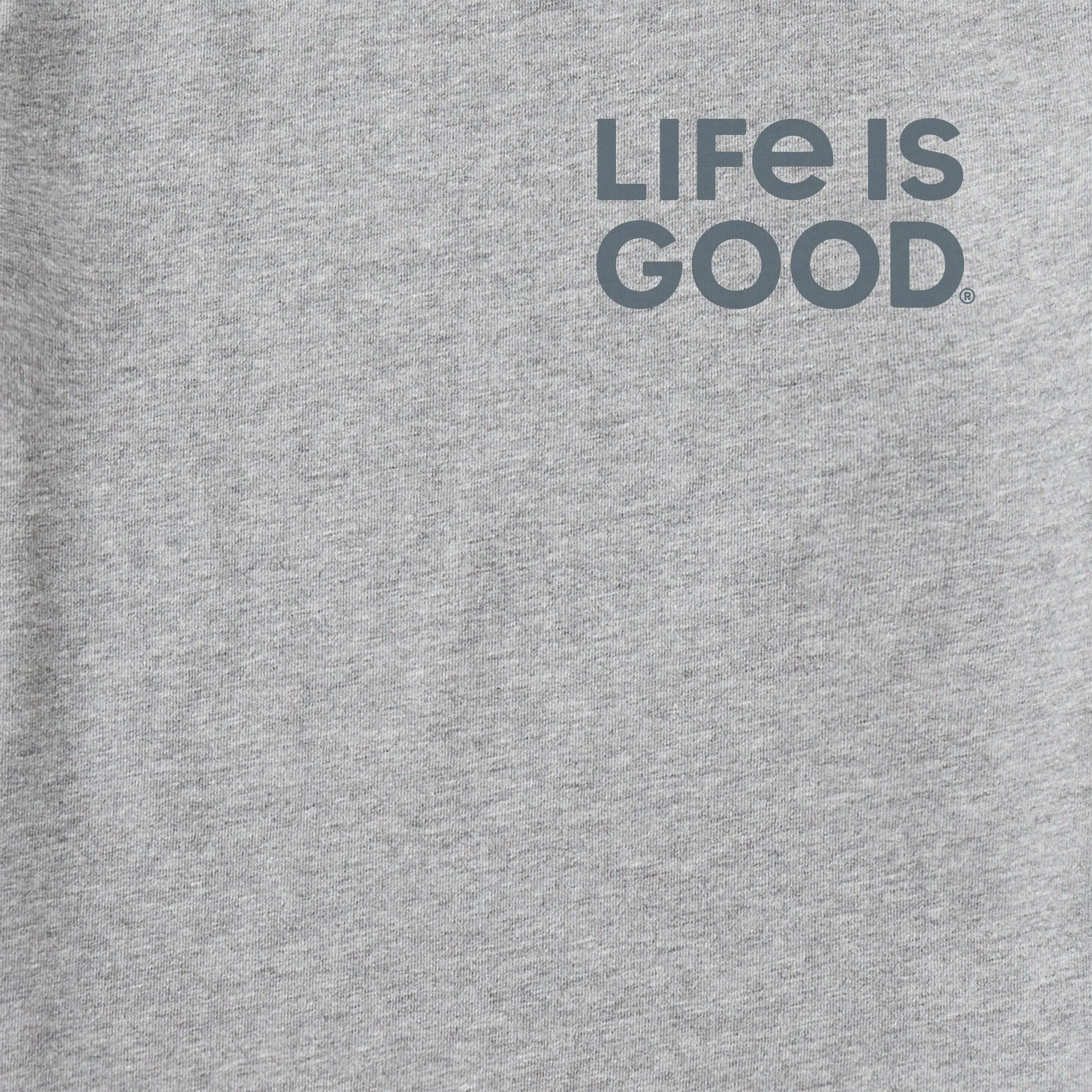 Women's LIG Wordmark Stack Good Vibes Fleece Zip Hoodie sold by Life is Good product image thumbnail 4