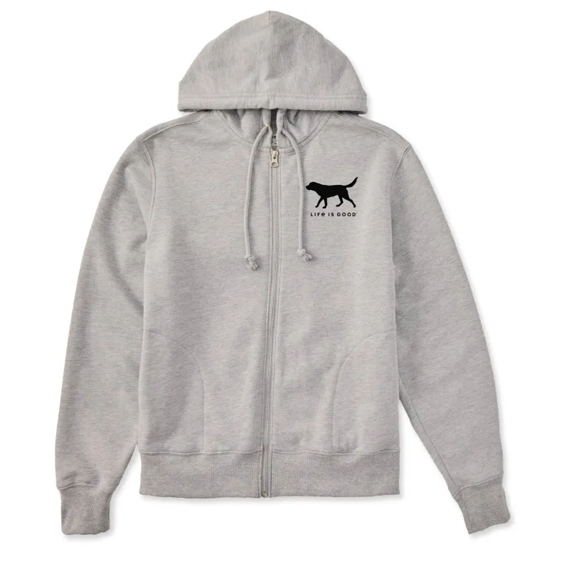 Women's Dog Walking Good Vibes Fleece Zip Hoodie sold by Life is Good