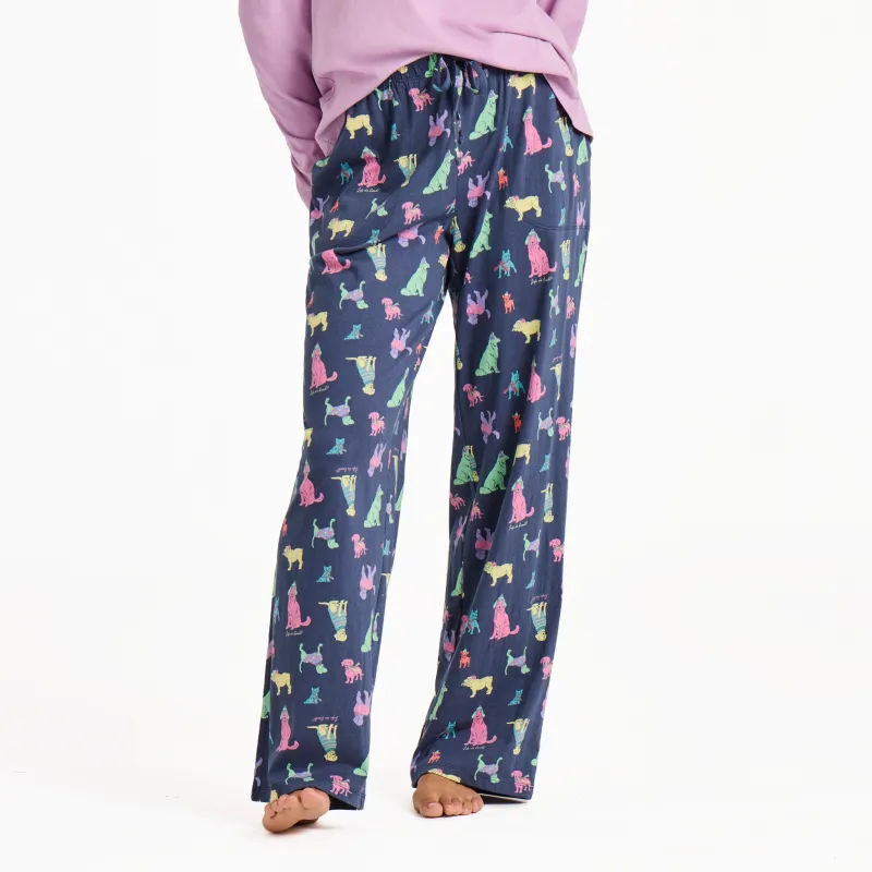 Women's Warm Winter Dogs Pattern Snuggle Up Sleep Pant sold by Life is Good