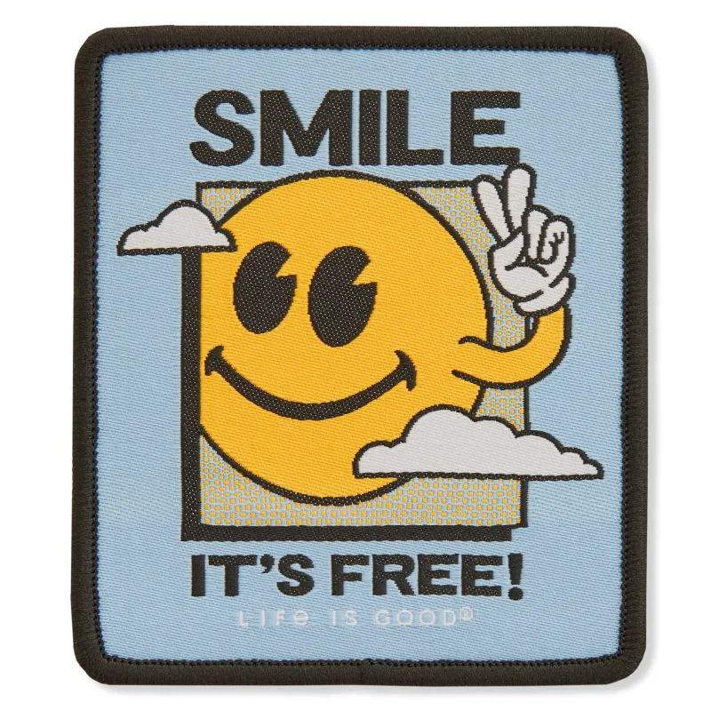 Adult Unisex Smile It's Free! Clouds Woven Patch sold by Life is Good