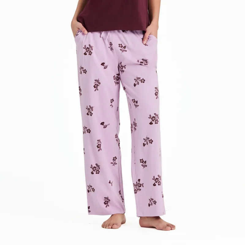 Women's Simple Blossom Pattern Snuggle Up Sleep Pant sold by Life is Good