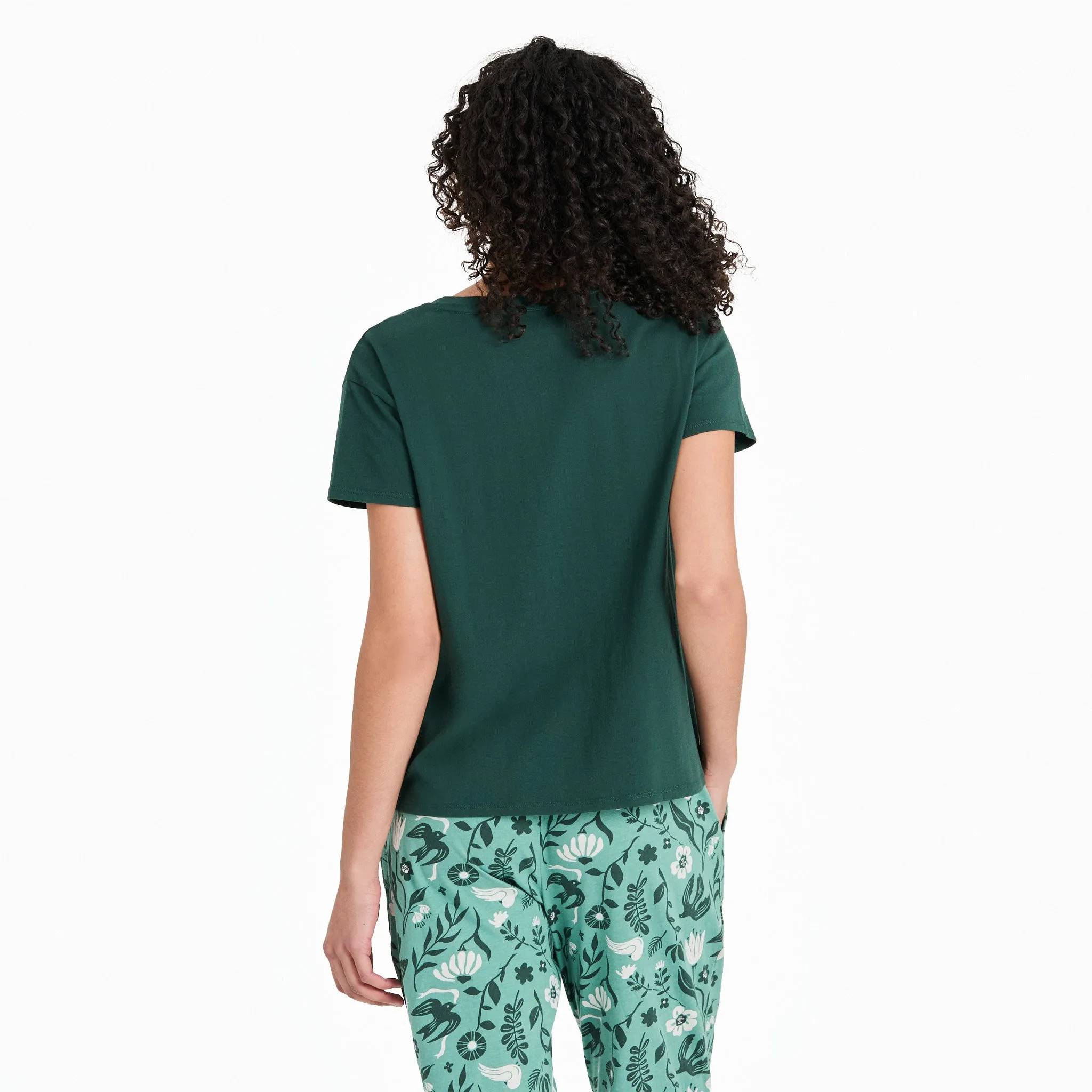 Women's Woodblock Floral and Bird Snuggle Up Sleep Vee sold by Life is Good product image thumbnail 3