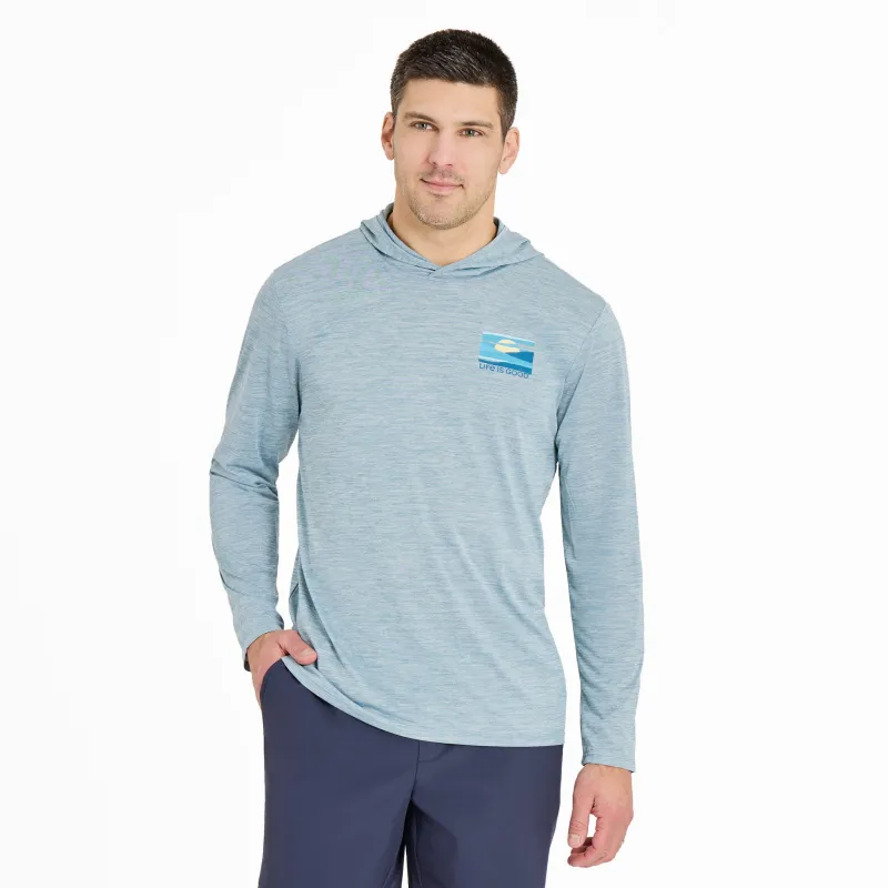 Men's Sunset Through the Clouds Long Sleeve Sun Crusher Hoodie made by Life is Good