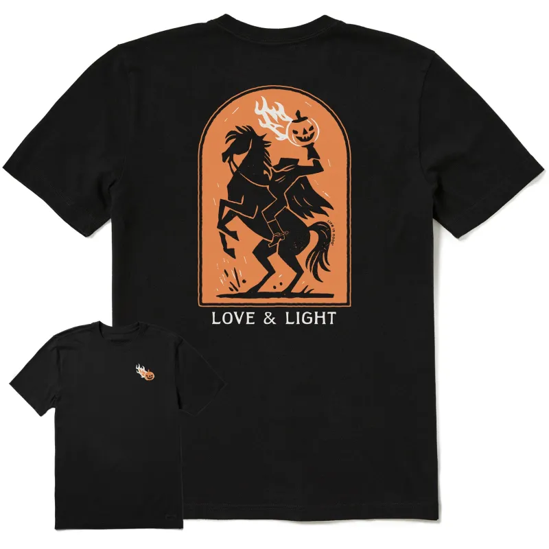 Men's Love and Light Horseman Short Sleeve Crusher Tee sold by Life is Good