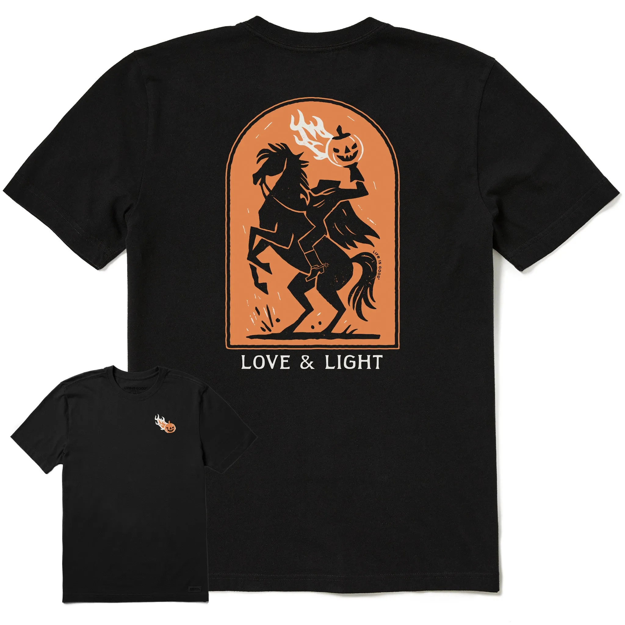 Men's Love and Light Horseman Short Sleeve Crusher Tee sold by Life is Good