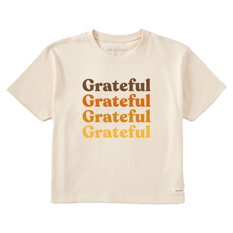 Women's Grateful Stack Short Sleeve Crusher Boxy Tee sold by Life is Good