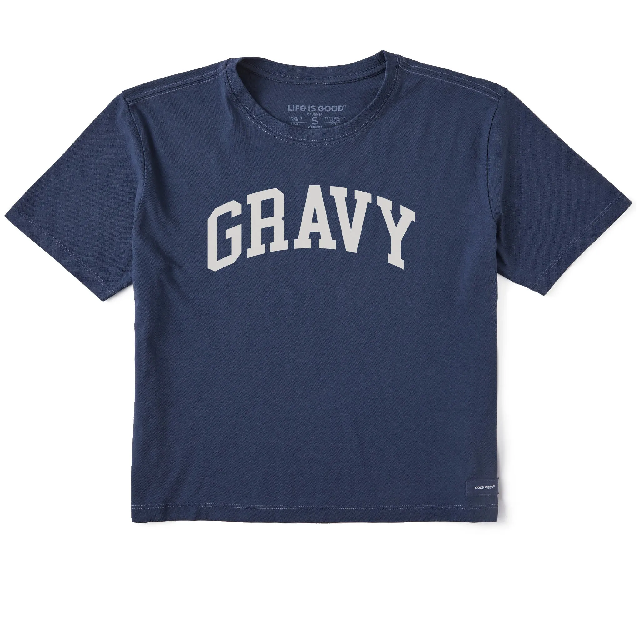 Women's Gravy Athletic Arch Short Sleeve Crusher Boxy Tee sold by Life is Good